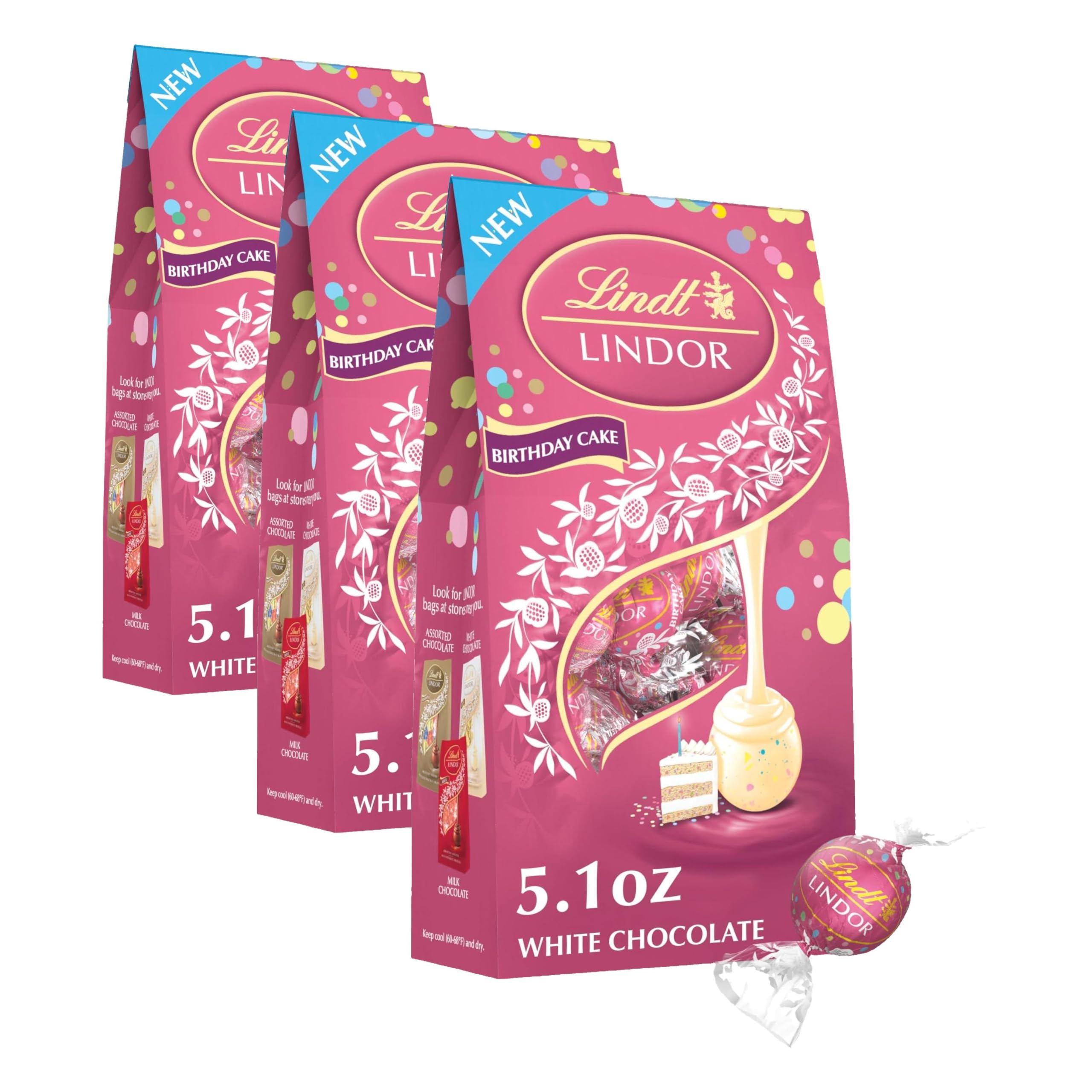 Lindt LINDOR Holiday Snickerdoodle White Chocolate Candy Truffles with Smooth, Melting Truffle Center, 8.5 oz. Bag