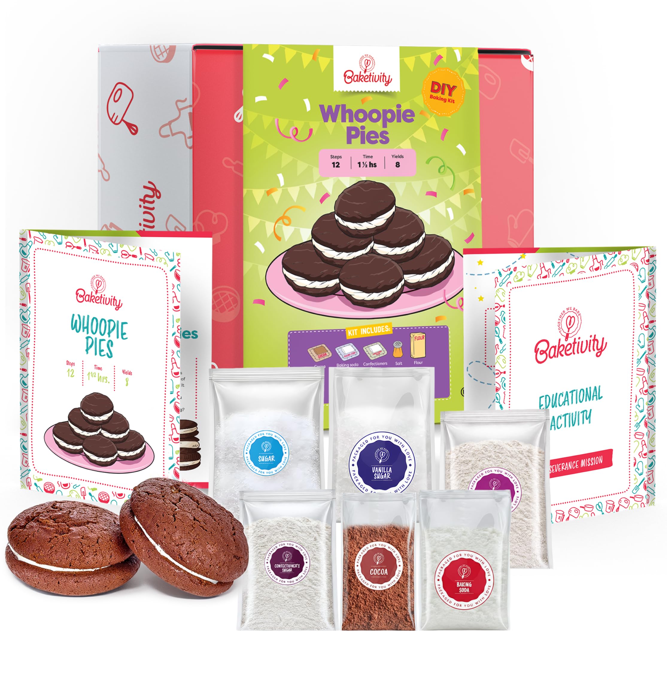 Baketivity DIY Cake Pop Baking Kit for Kids - Premeasured Ingredients, Decorating Supplies