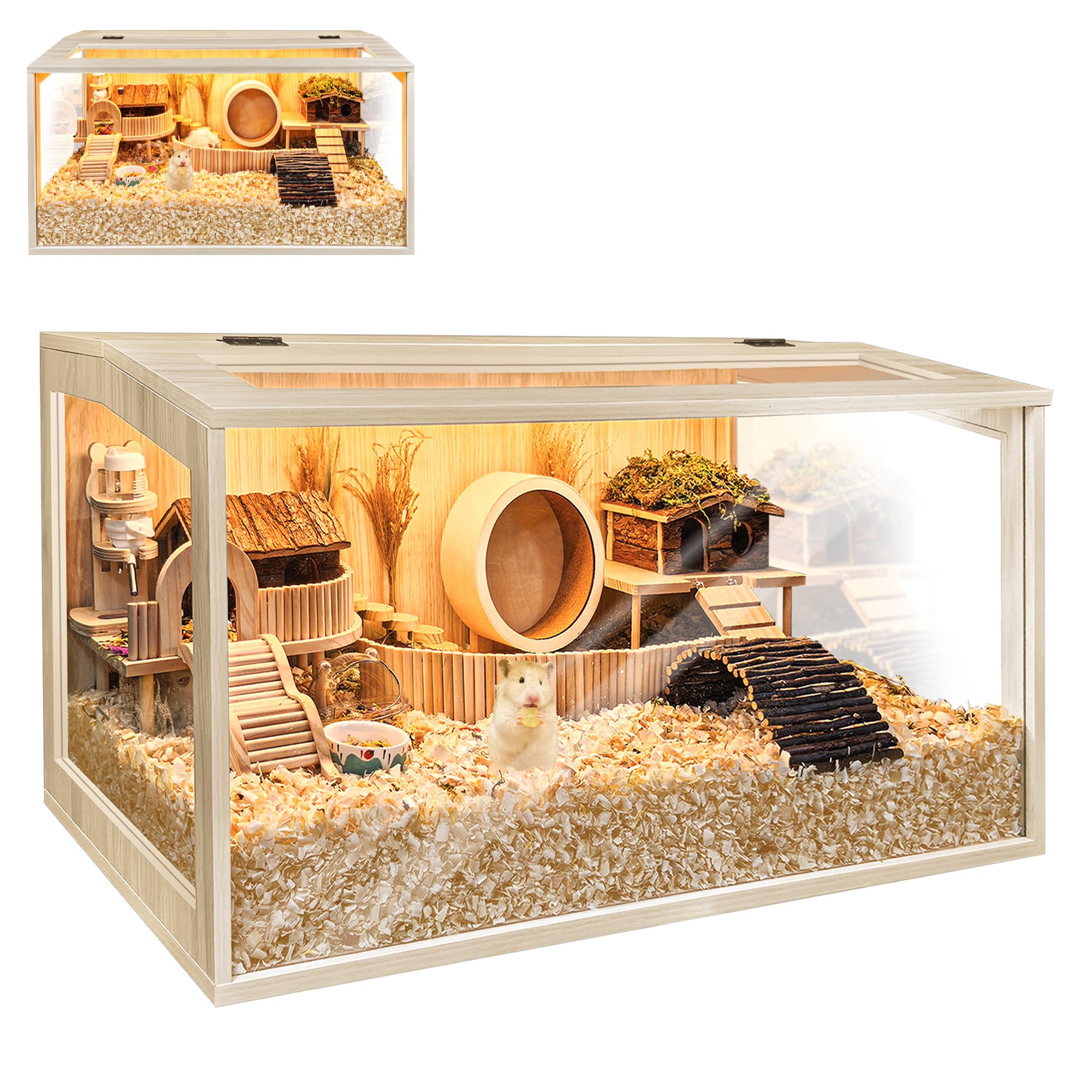 Hamster Cage Chewproof, Large Hamster Cages and Habitats, Openable Top with Acrylic Sheets, Solid Built