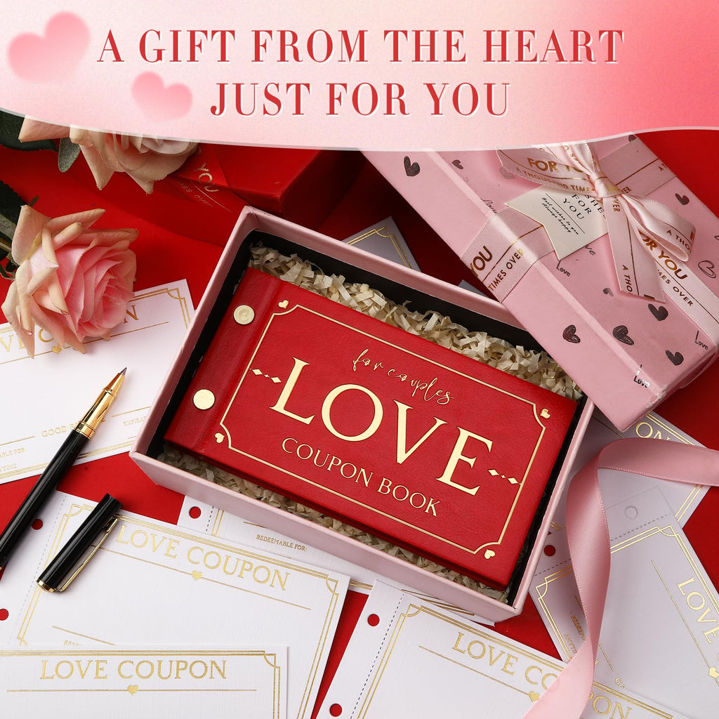 Love Coupons for Him – 30 Blank Personalized Coupons | Romantic Valentines Gifts for Him, Thoughtful Valentines Day Gifts for Husband, Cute Vday Gift for Boyfriend (Ruby Red)