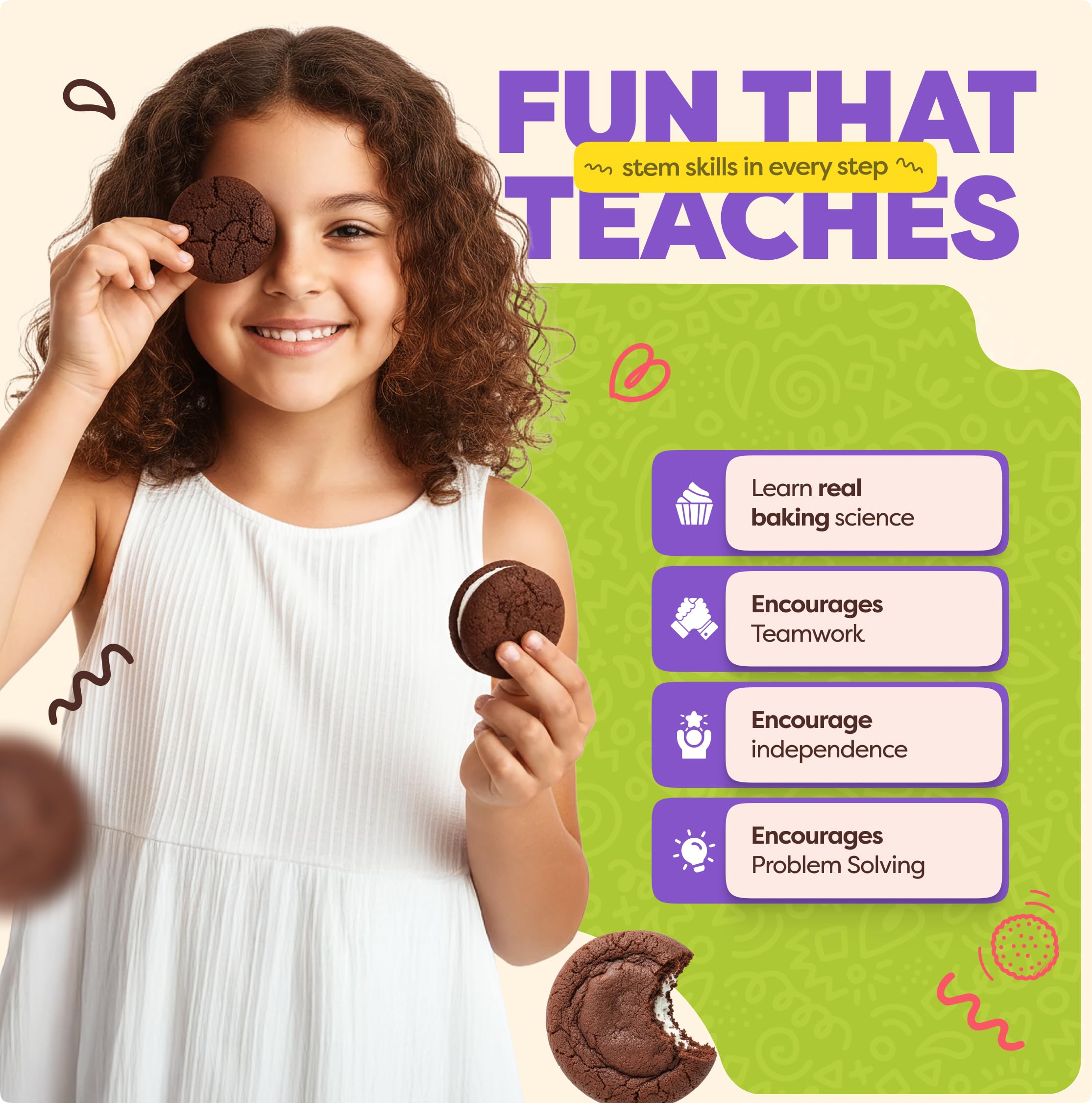 Baketivity DIY Cake Pop Baking Kit for Kids - Premeasured Ingredients, Decorating Supplies