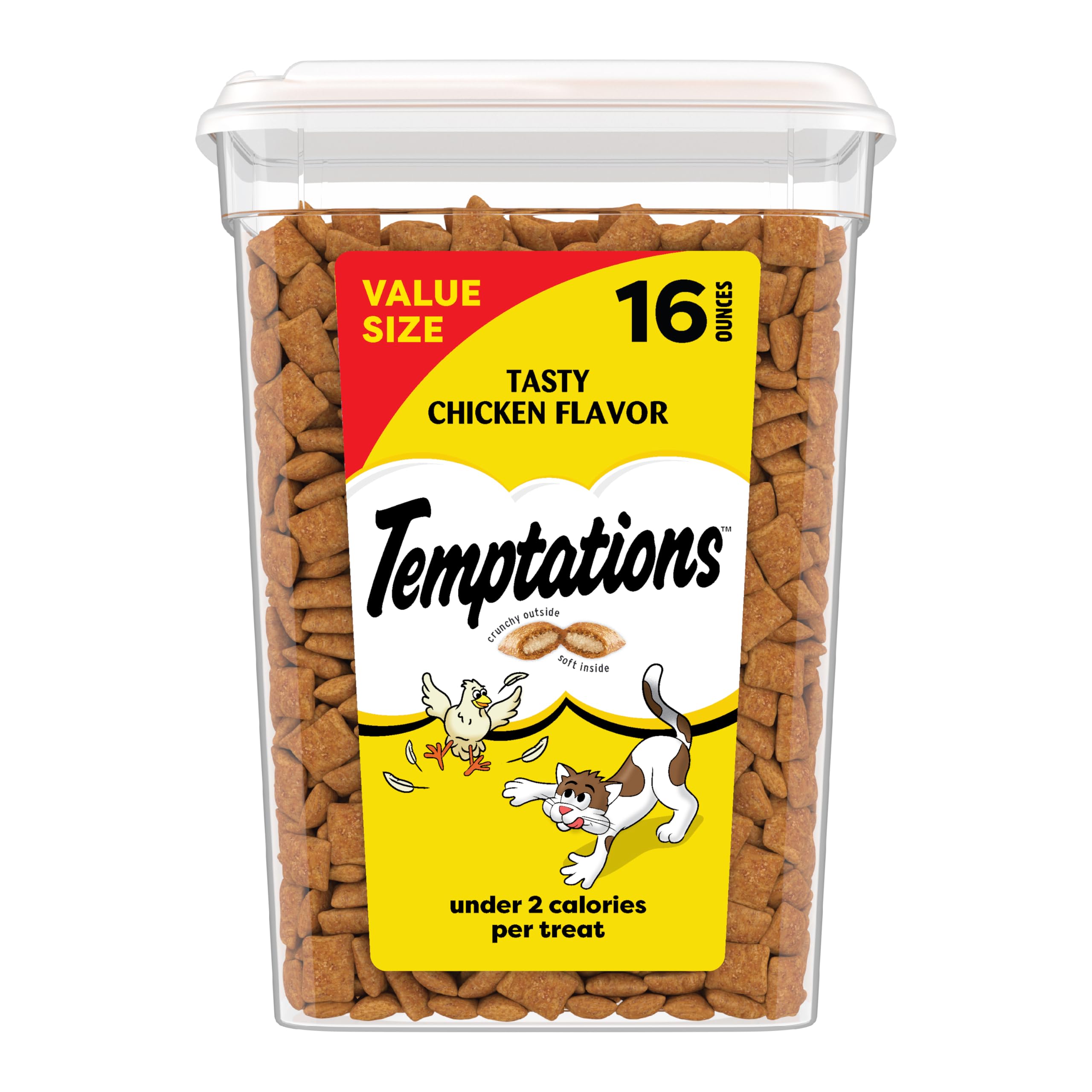 Temptations Cat Treats Classic Crunchy and Soft Cat Treats, Tasty Chicken Flavor, 30 oz. Tub