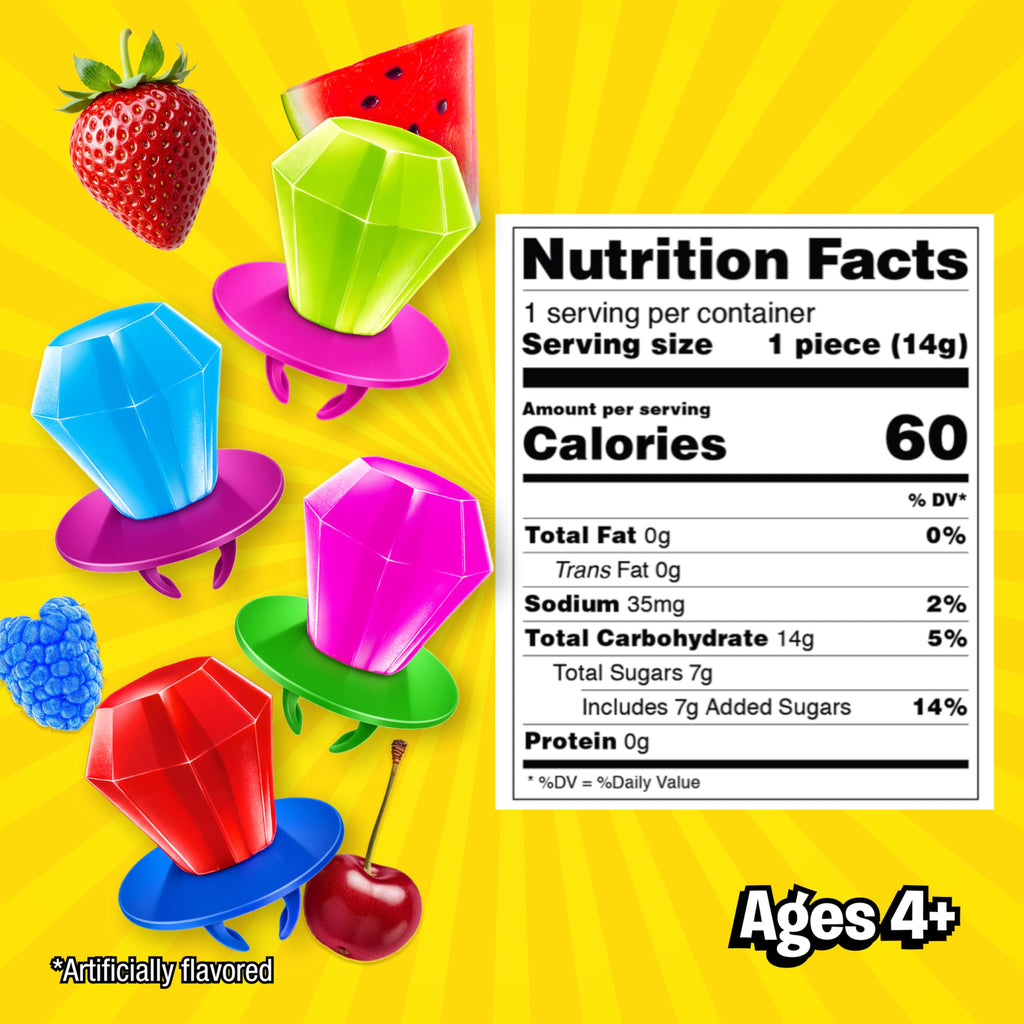 Ring Pop Lollipops - Bulk Candy Individually Wrapped Suckers Variety Party Pack- 50 Count w/Assorted Flavors - Hard Candy for Party Favors, Kids & Goodie Bags, 25 Ounce
