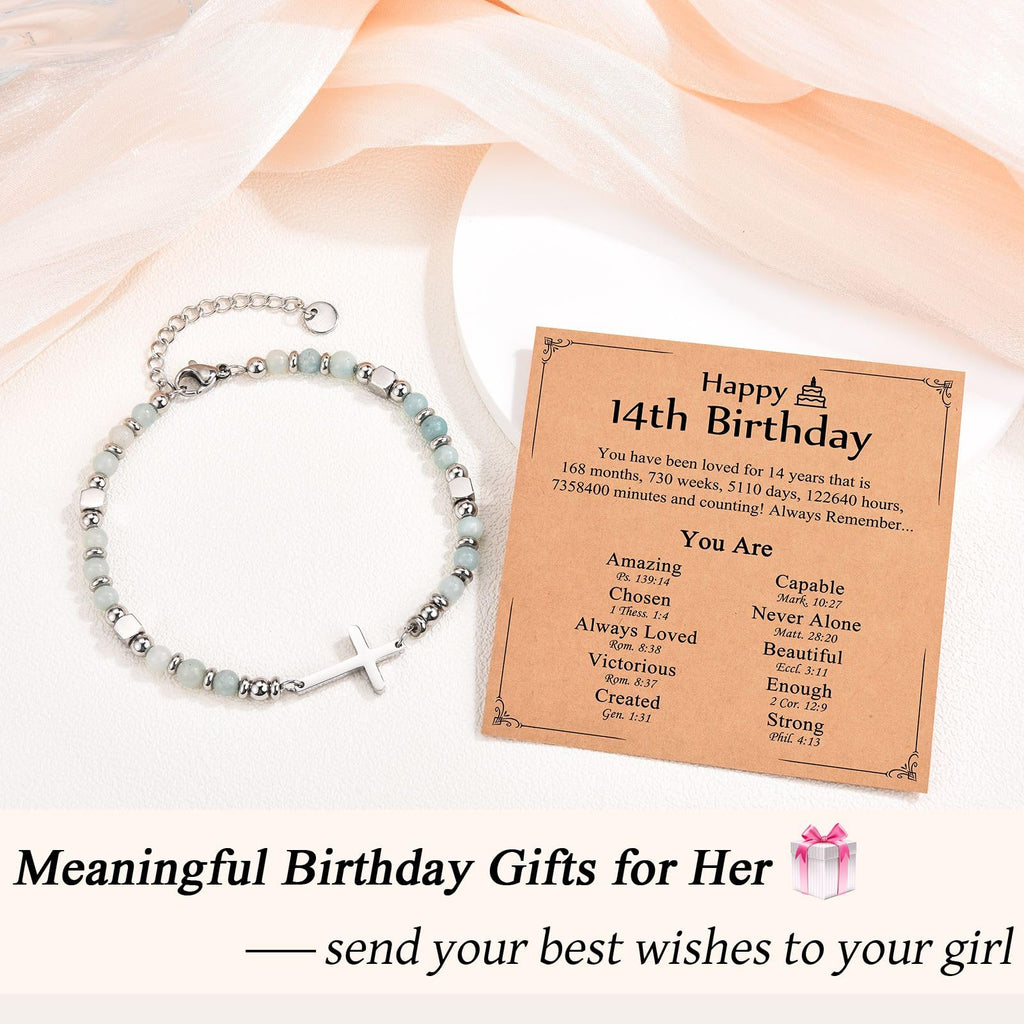 Religious Cross Bracelet for Women Girls, Christian Gifts for Daughter Granddaughter Sister in Christ Friend Niece on Birthday Christmas Easter Valentines Day Graduation