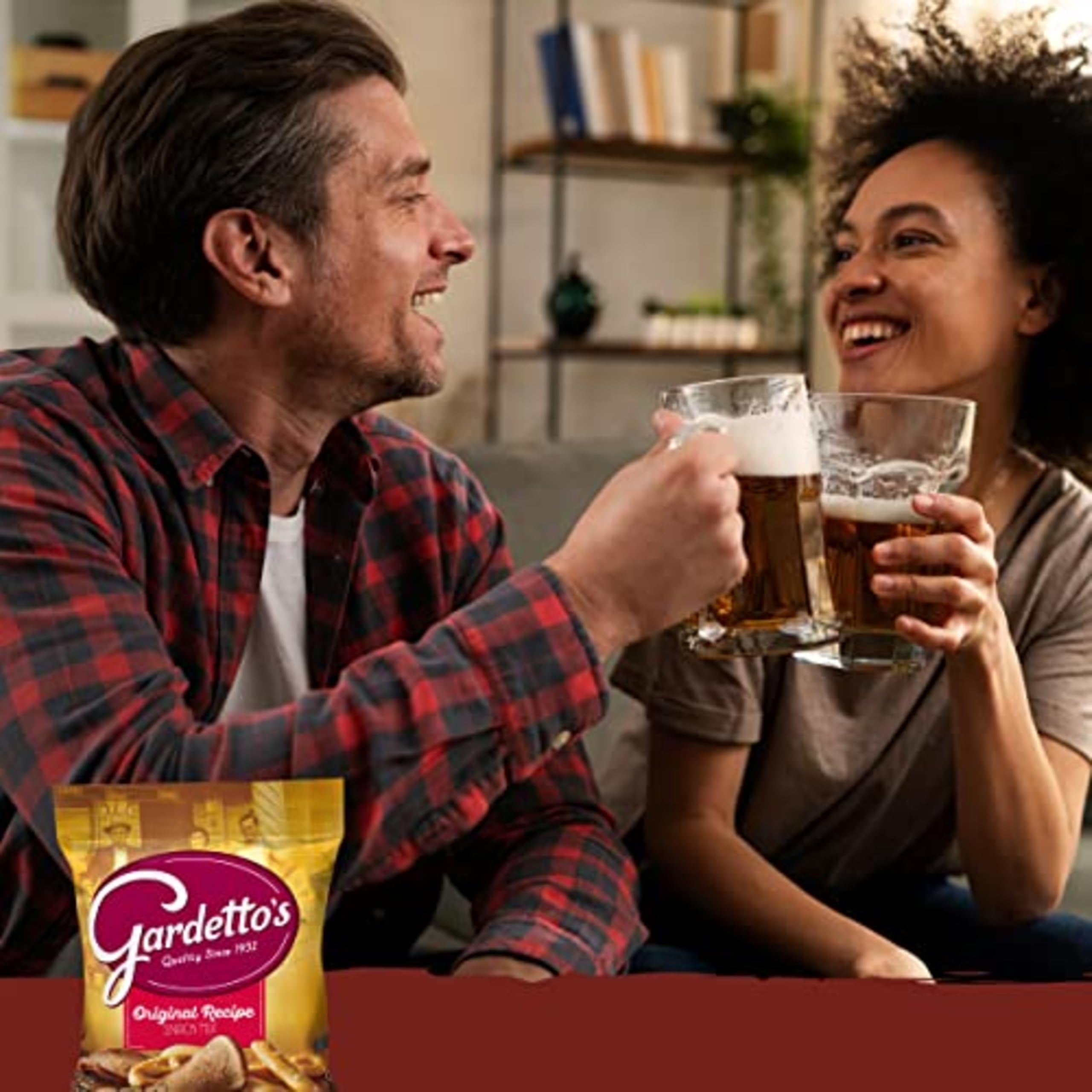 Gardetto's Original Recipe Snack Mix, Crunchy Breadsticks, Pretzels & Roasted Rye Chips, Kosher Snacks Multipack, 10 Single-Serve Bags, Individually Wrapped Party & Family Pack, 17.5 oz Bulk Box