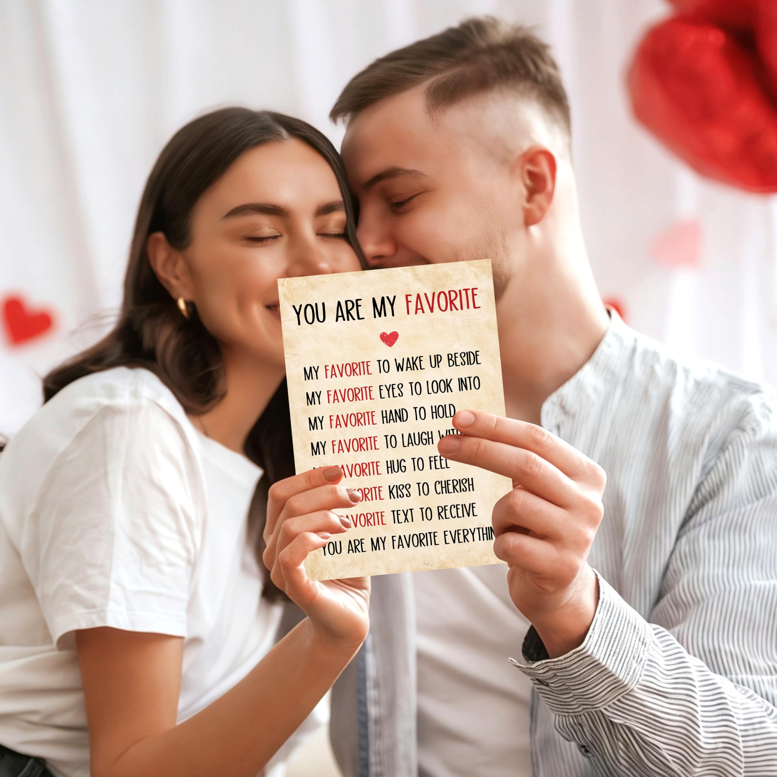 IDU Valentines Day Card,Valentines Day Cards Gifts for Him Her,Valentines Day Card for Husband Wife Boyfriend Girlfriend Fiance Fiancee Men Women - You Are My Favorite Love Note
