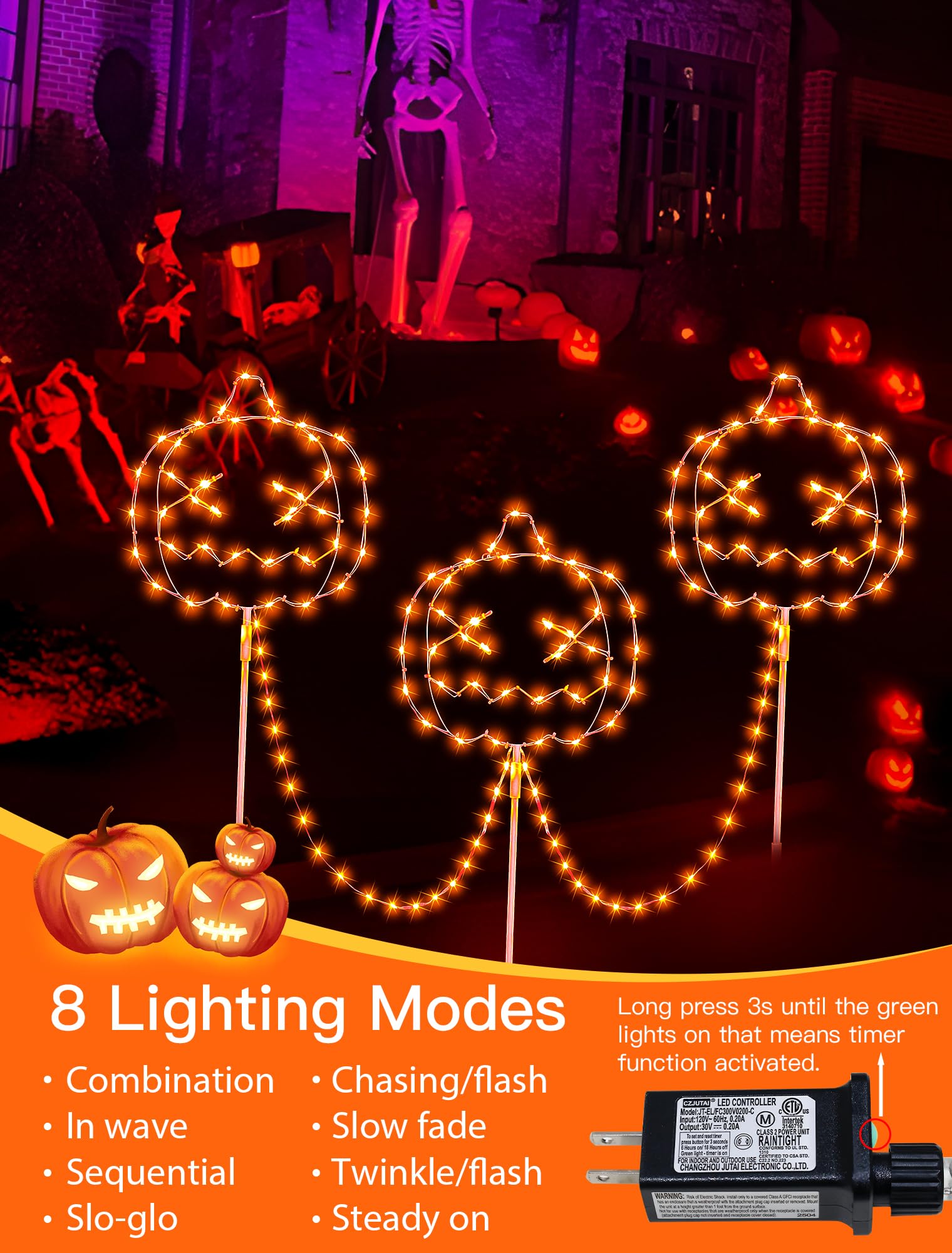 Christmas Walkway Lights,200LED White Christmas Decorations Pathway Lights Plug in,Timer 8 Mode Snowman Garden Light with Stake Waterproof for Fence,Patio,Yard,Party,Xmas Decor-White