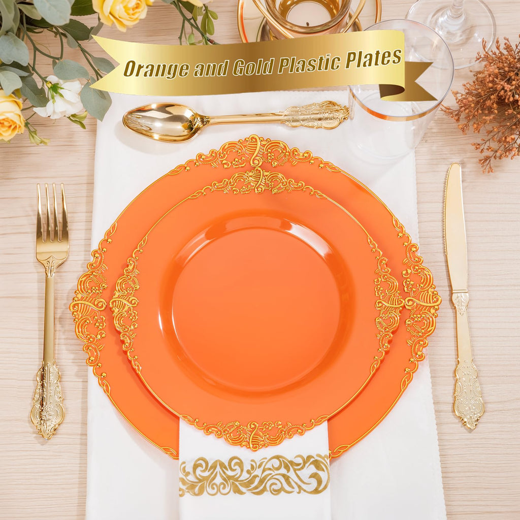 Nervure 175PCS Clear Blue Plastic Plates - Plastic Dinnerware Set Include 25Dinner Plates, 25Dessert Plates, 25Cups, 25Forks, 25Knives, 25Spoons, 25Napkins Perfect for Wedding & Party