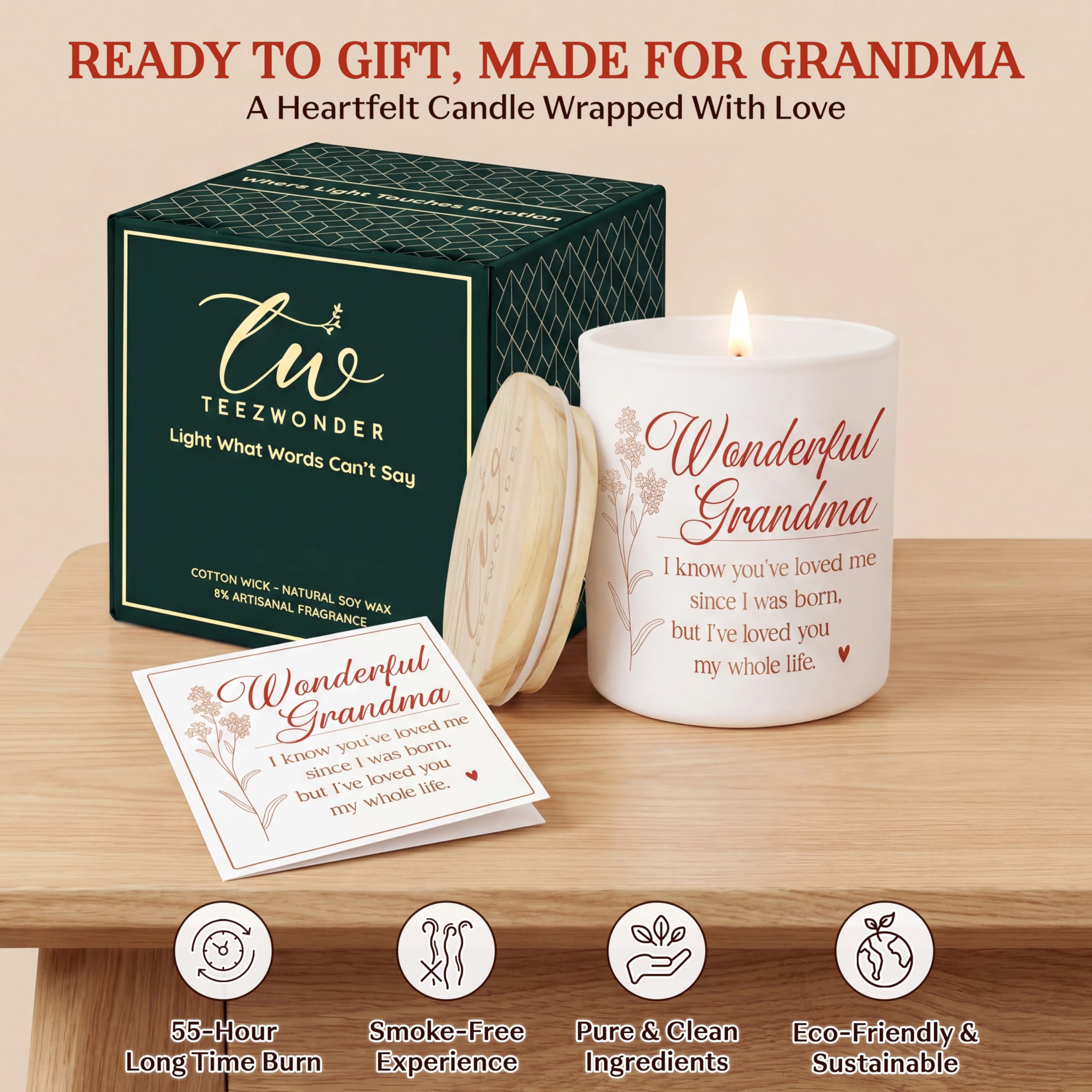 TEEZWONDER Mothers Day Gifts for Mom from Daughter Son - Favorite Child Vanilla Lavender Candle 10 oz - Dad Mom Birthday Gifts, Funny Gift for Grandma Grandpa, Scented Candles for Men Women