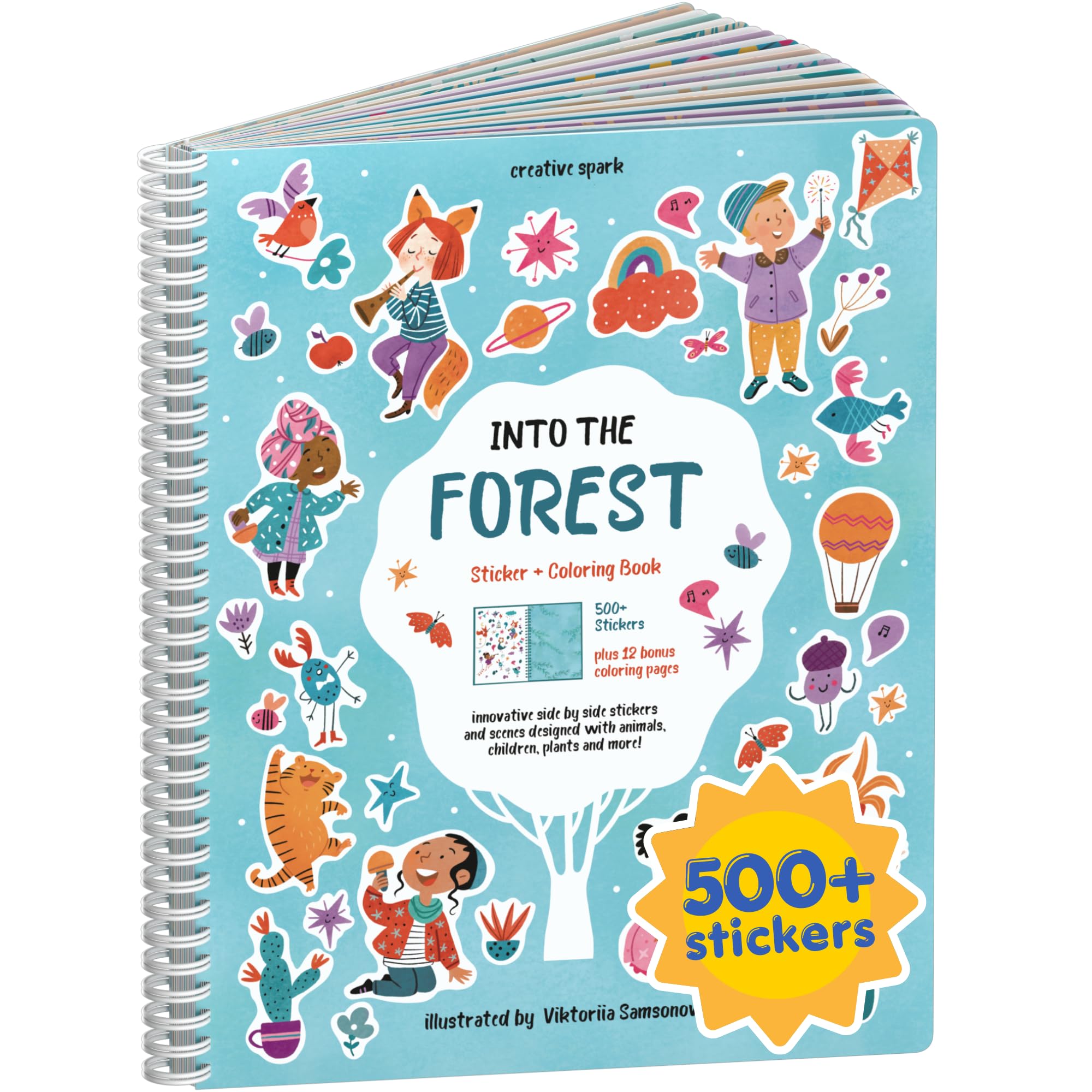 Halloween 500+ Kids Sticker Book by Cupkin Fun Toddler Holiday Activity Coloring and Sticker Book, Road Trip Essentials, 12 Coloring Pages 12 Side by Side Scenes for Ages 2–8 Years