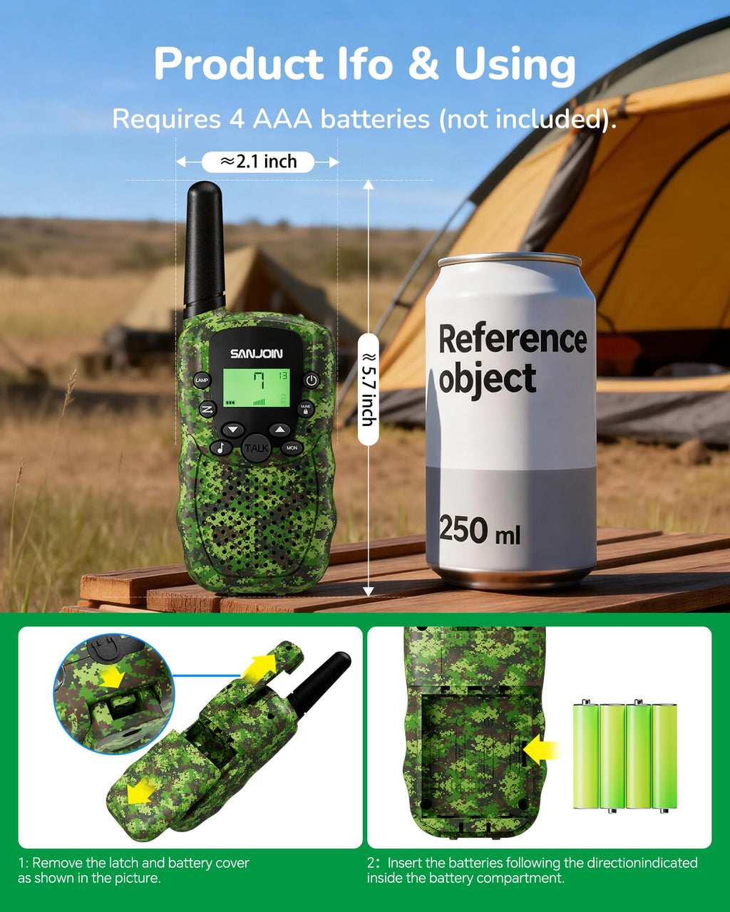 Walkie Talkies for Kids Games Outdoor Toys for 3-12 Year Old Boys Girls, 3 Miles Long Range Walkie Talkie to Camping Hiking, 4 Year Old Girl Birthday Gifts for 3 4 5 6 7 8 9 Year Old Boy Girl Gift