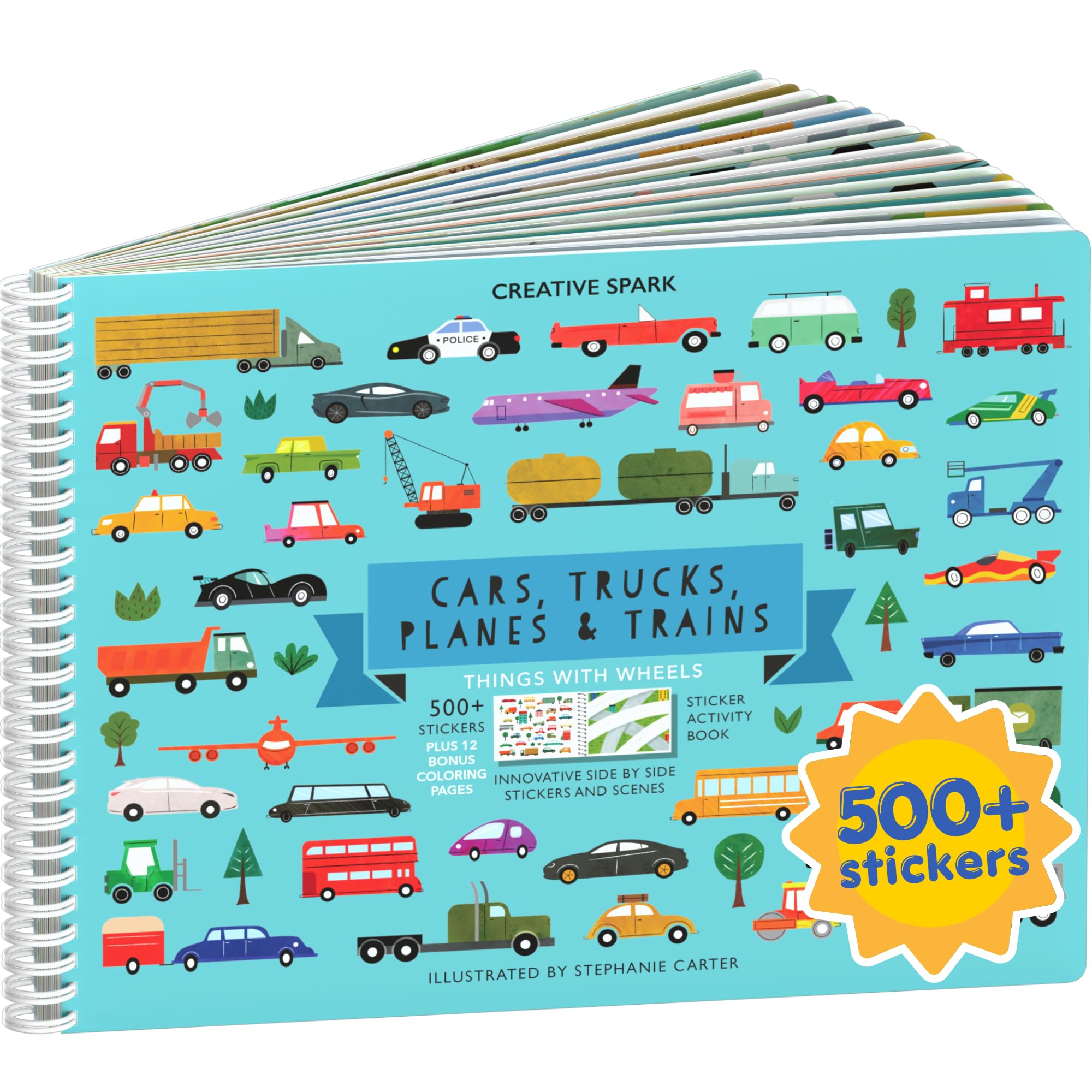 Halloween 500+ Kids Sticker Book by Cupkin Fun Toddler Holiday Activity Coloring and Sticker Book, Road Trip Essentials, 12 Coloring Pages 12 Side by Side Scenes for Ages 2–8 Years