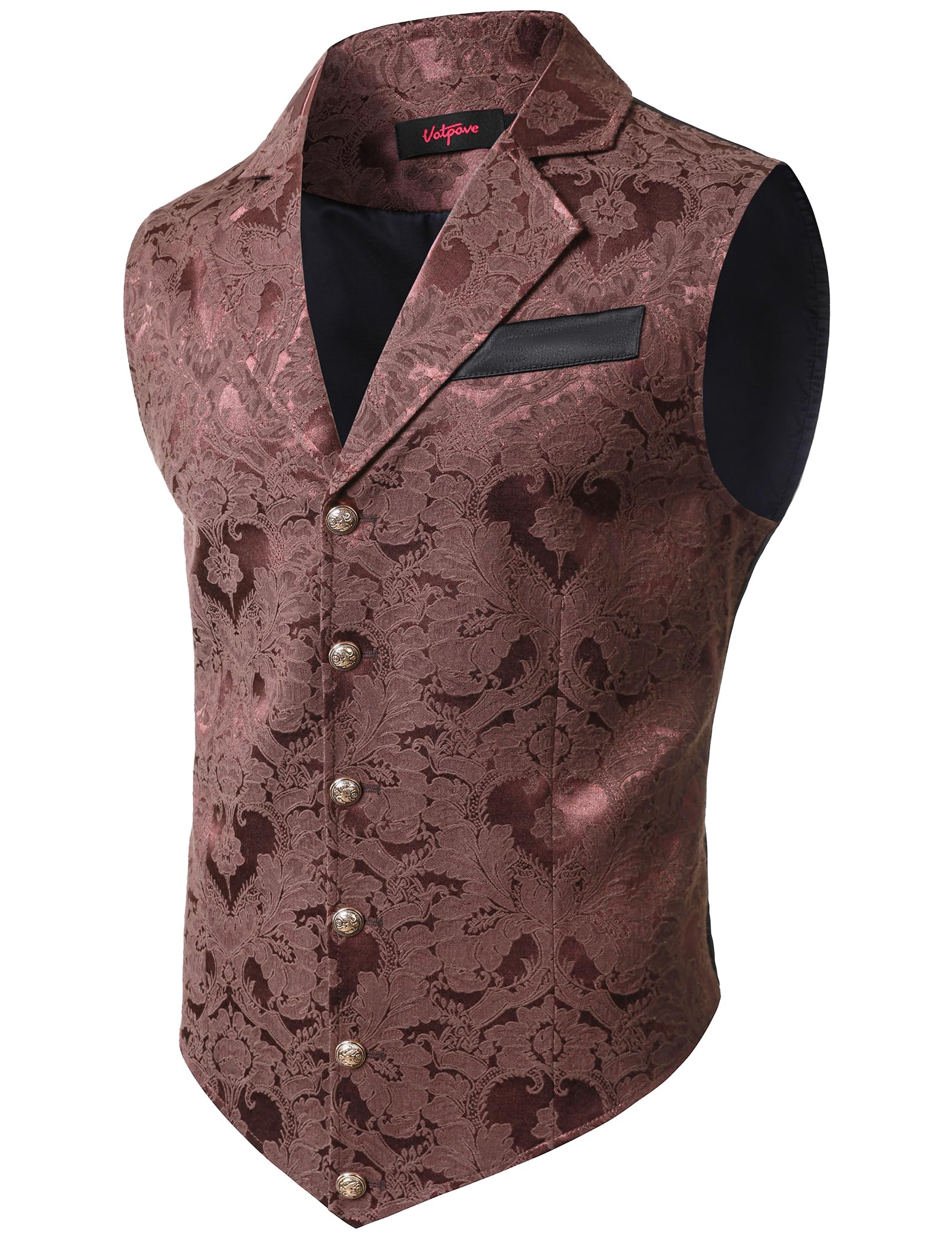 VATPAVE Mens Victorian Suit Vest Steampunk Gothic Waistcoat