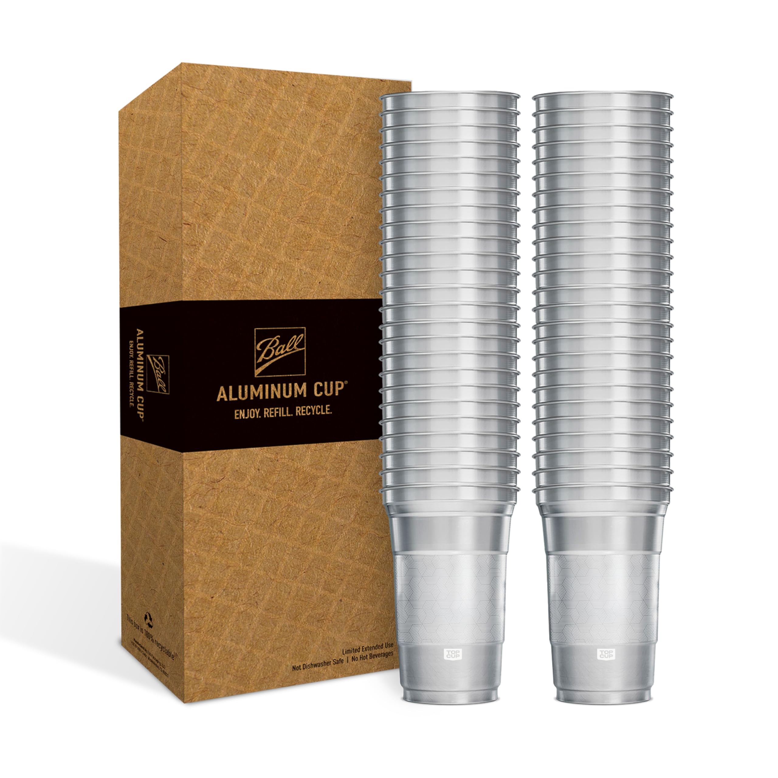 Top Cup America's 250th Birthday 20 oz Reusable Aluminum Party Cups 20 Count | Durable, Reusable & Recyclable, Made in USA