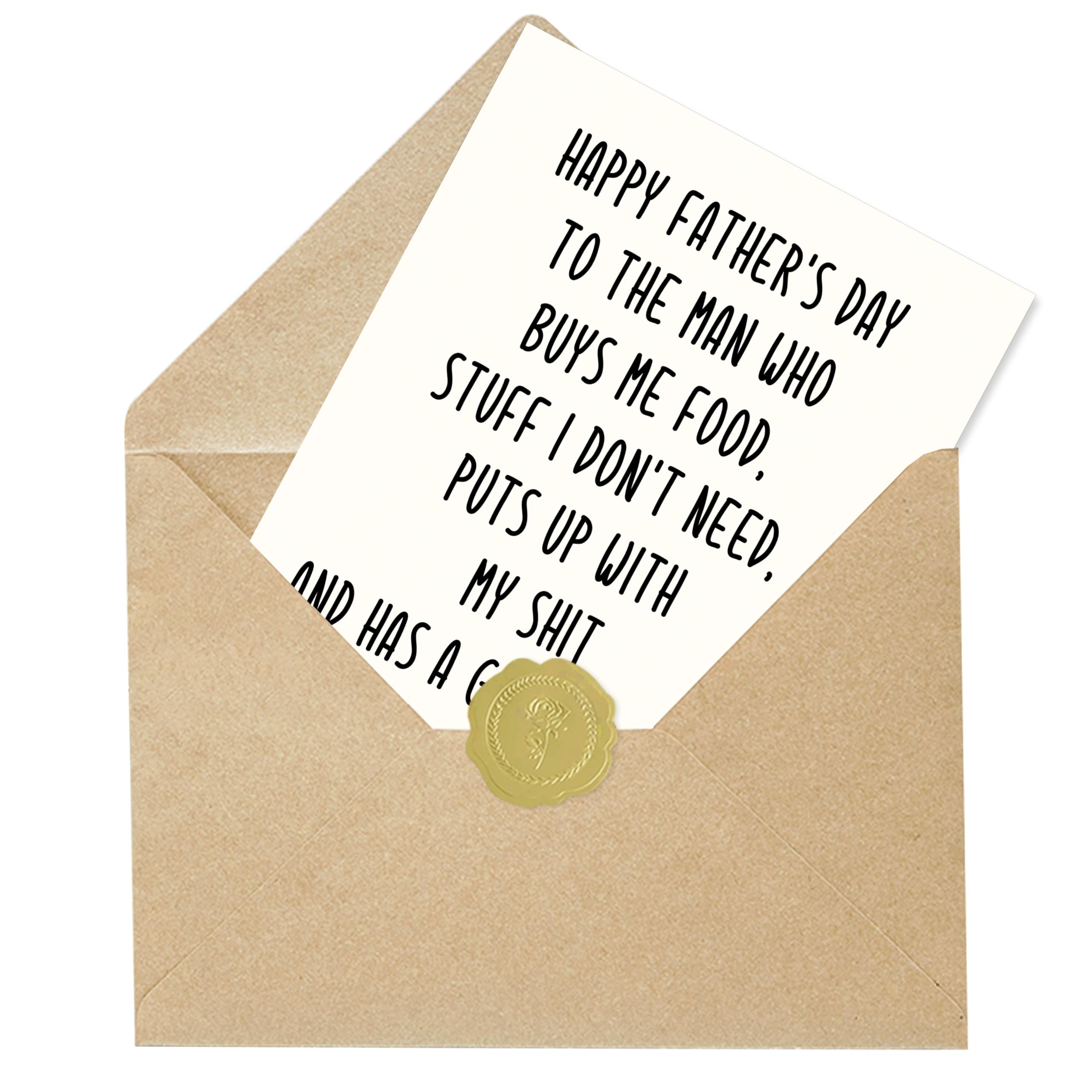 IDU Fathers Day Card, Funny Fathers Day Cards Gifts Decorations for Dad from Daughter, Happy Father's Day Cards Gifts Ideas with Envelope, Cute Humor Like Father Like Daughter Card