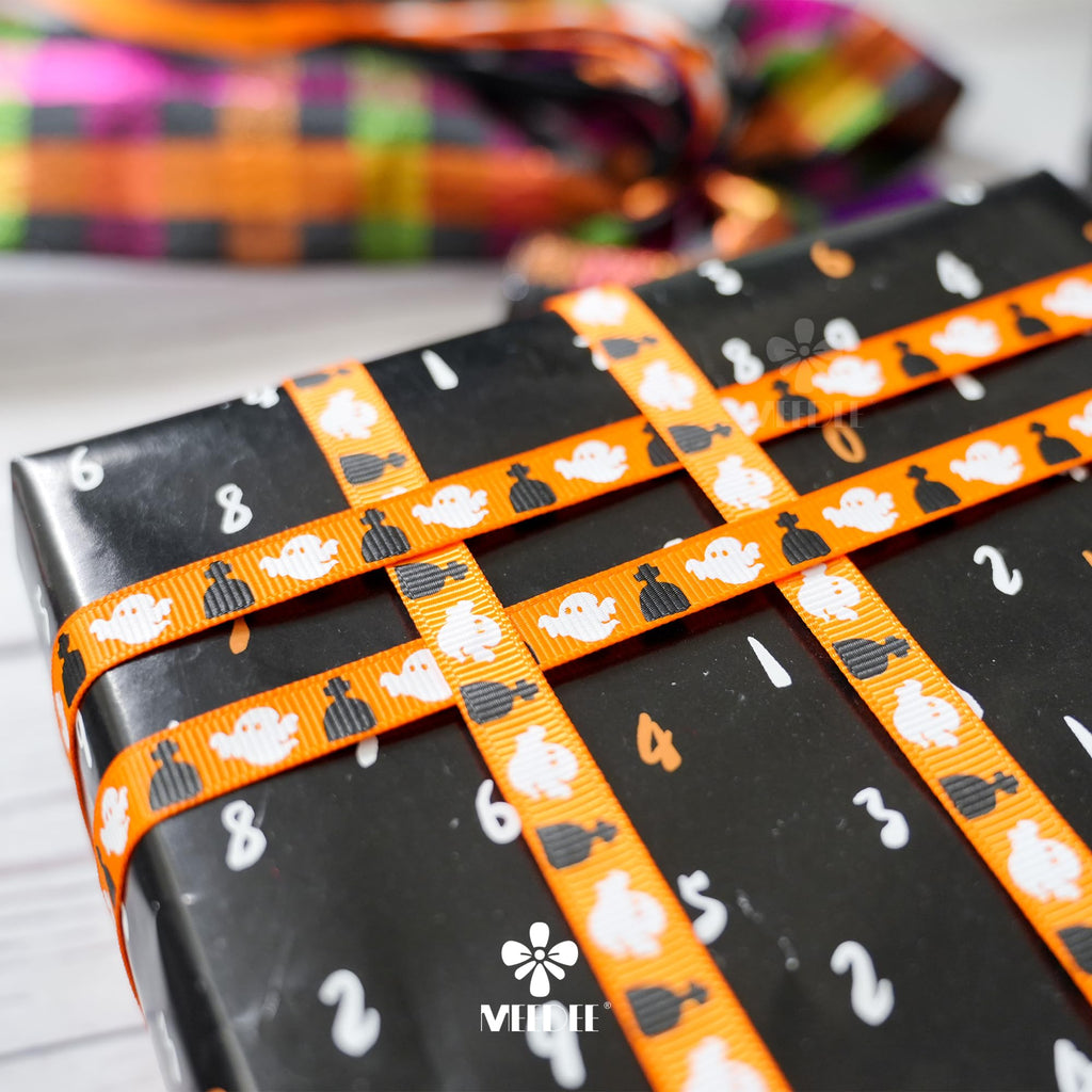 MEEDEE 3/8 Inch Satin Ribbon Set – 10 Rolls Rainbow Double Face Ribbon for Gift Wrapping, 5 Yards Each (Total 50 Yards), Decorative Ribbon for Presents & Party Favors