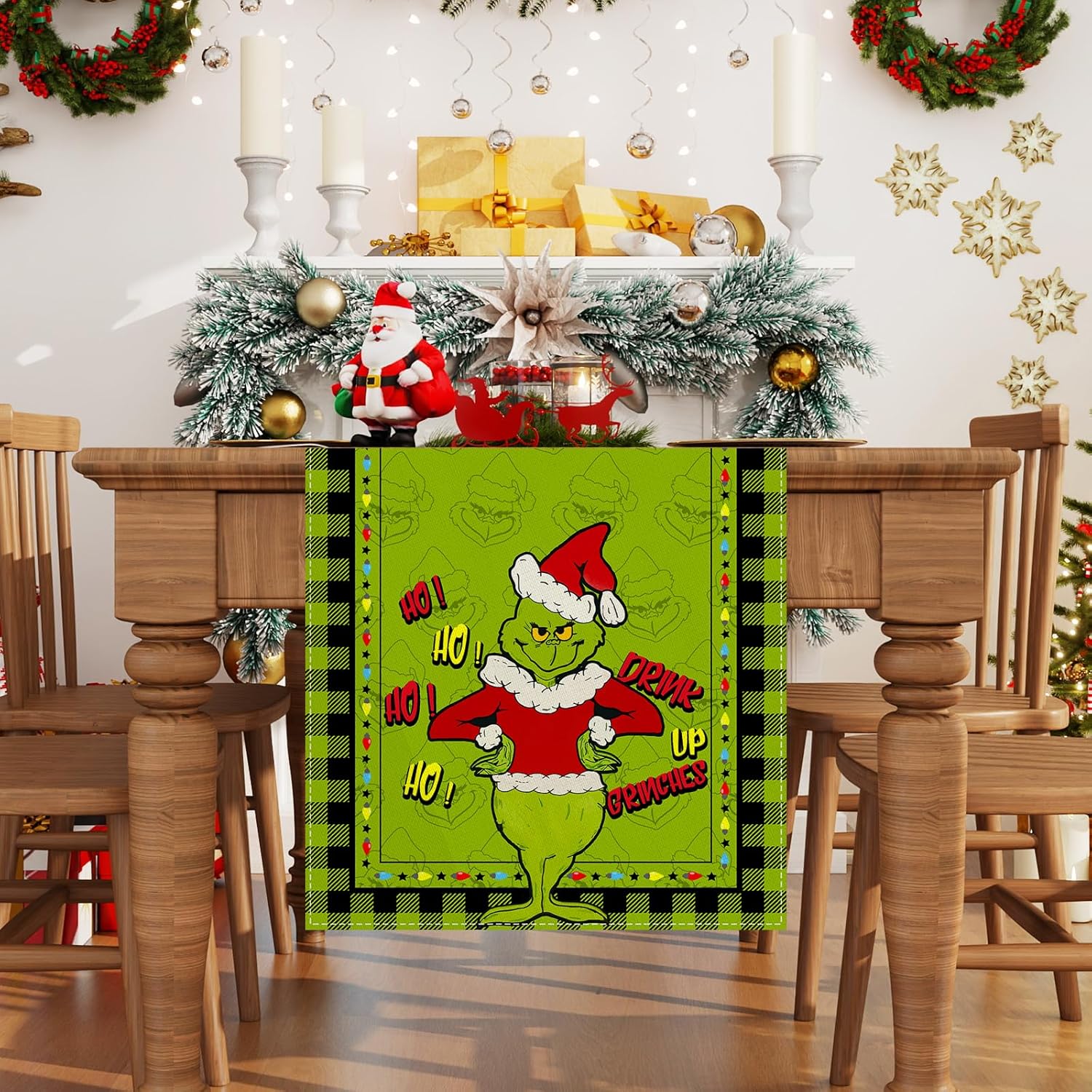 Christmas Table Runner 13x72 Inch Christmas Xmas Winter Holiday Decorations and Supplies for Home Kitchen Dining Room Table Decor
