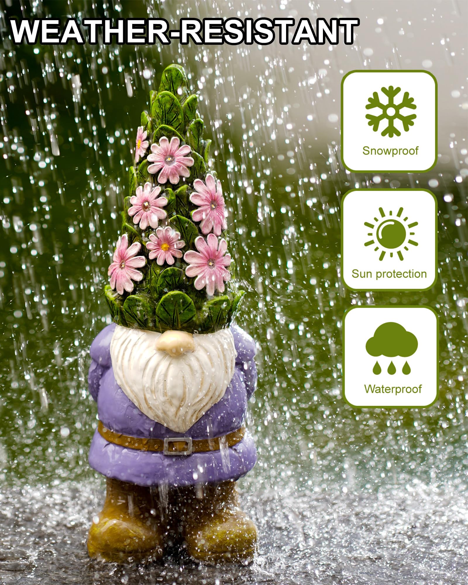Nacome Solar Garden Outdoor Statues Turtle with Succulent and 7 LED Lights - Lawn Decor Statue for Patio, Balcony, Yard Ornament - Gifts for Mom Grandma Women