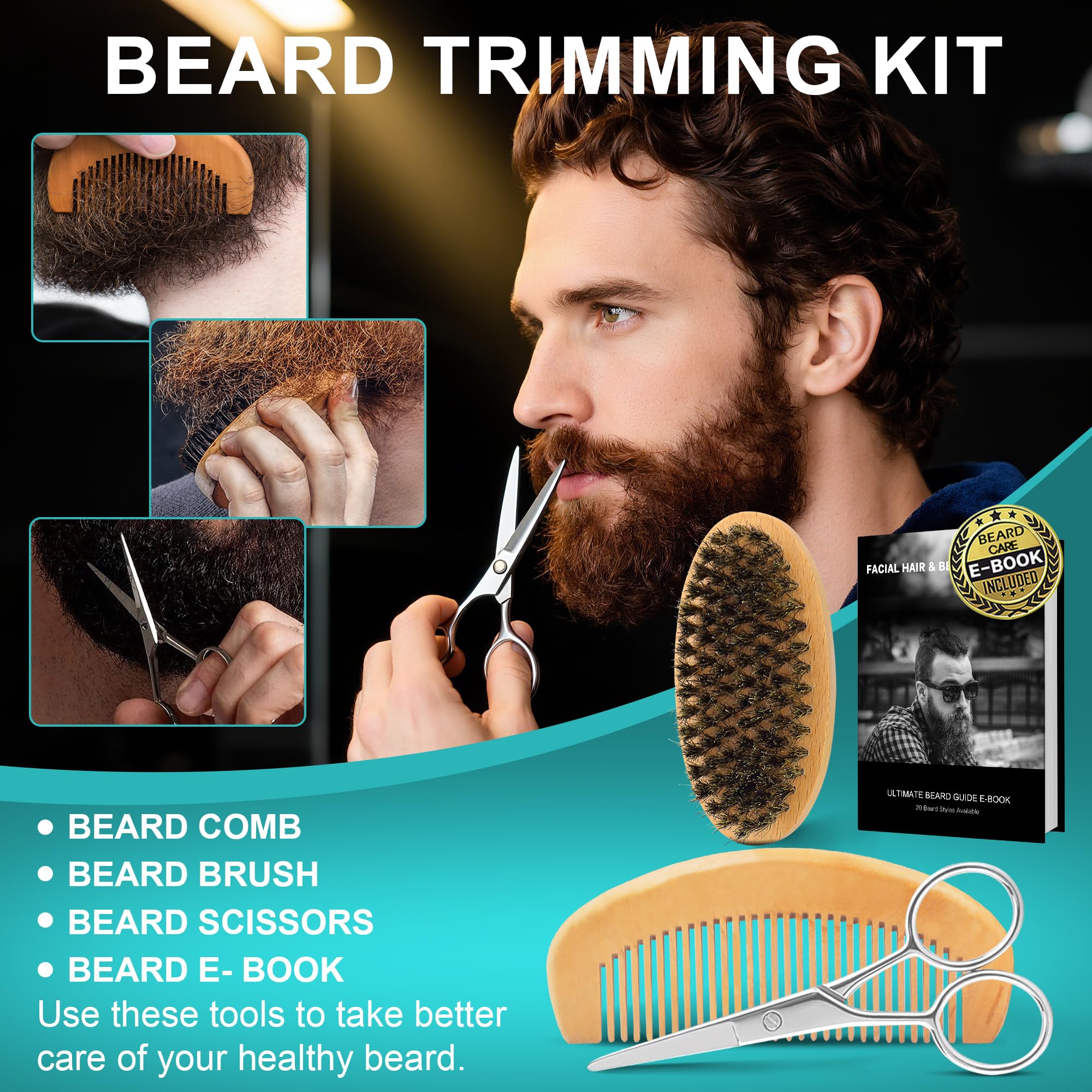 XIKEZAN Fathers Day Gifts for Dad Husband,Beard Kit for Men Grooming & Care w/Beard Conditioner, Wash,Oil,Balm,Birthday Valentines Easter Gifts for Mens Him Boyfriend Christmas Stocking Stuffers