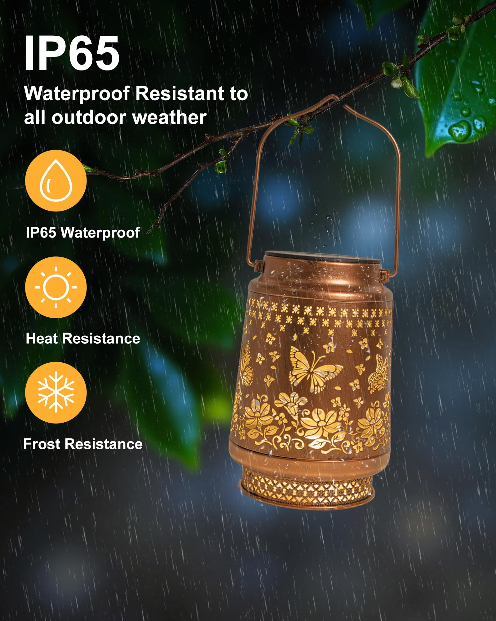 Solar Lanterns Outdoor Waterproof Hummingbird Elegant Garden Decor Birthday Gifts for Women Mom Grandma Sister Metal Hanging Solar Lights Outside Gardening Decorations for Backyard, Patio, Lawn, Porch