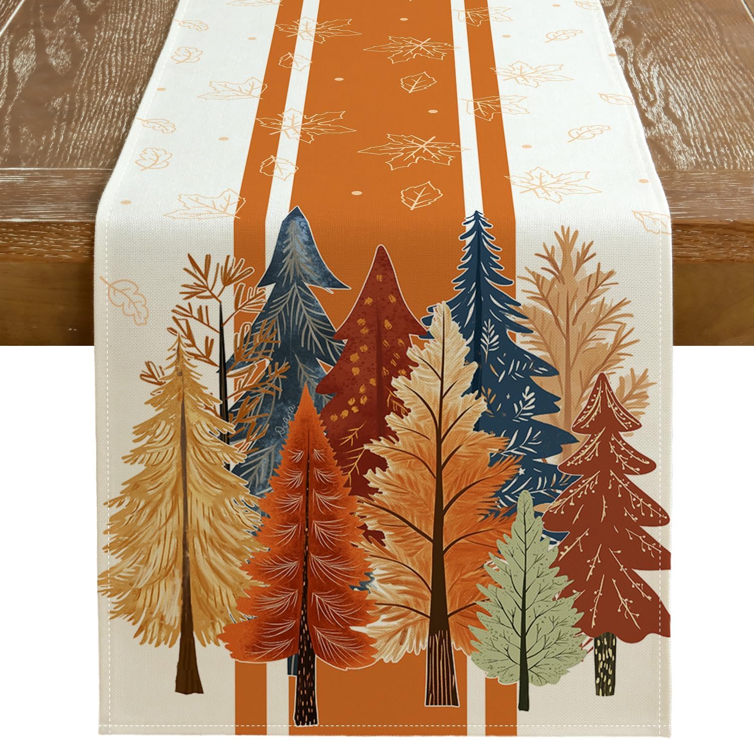 GEEORY Christmas Table Runner 13x72 Inch, Xmas Trees Snowflakes Winter Holiday Decorative Farmhouse Table Decorations for Kitchen Dinning, Indoor Outdoor Dinner Party Decor (Red) GT150-72
