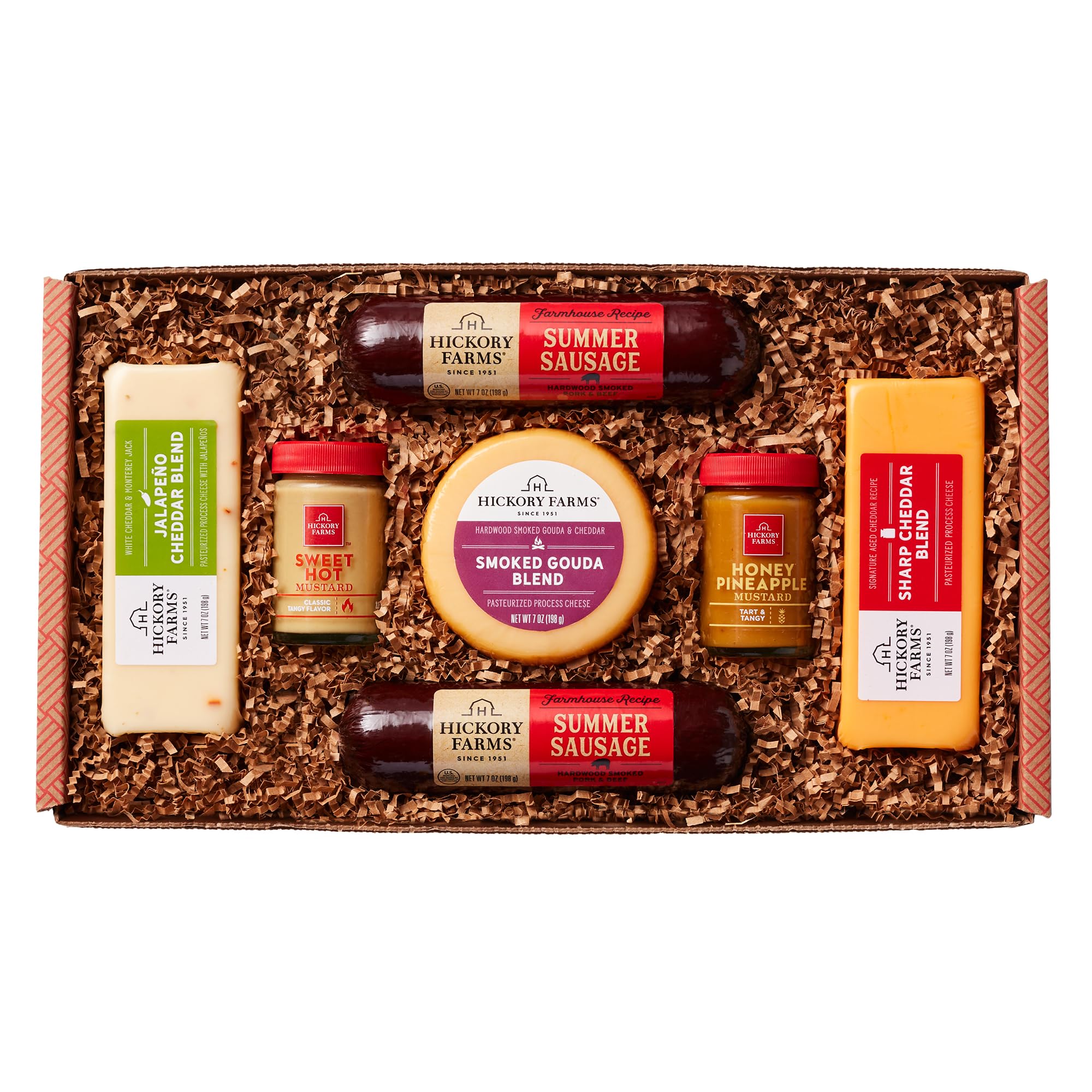 Hickory Farms Farmhouse Meat & Cheese Food Gift Basket (Small) - Box Set | Charcuterie Board Food | Summer Sausage | Father's Day | Mother's Day | Easter | Christmas | Holiday | Housewarming | Gourmet | Sympathy | Care Package