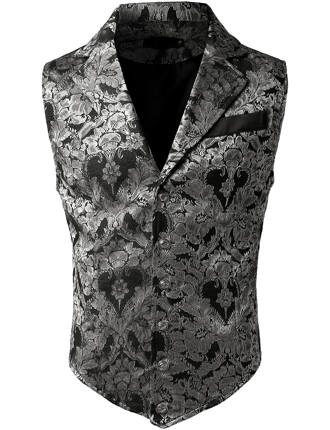 VATPAVE Mens Victorian Suit Vest Steampunk Gothic Waistcoat