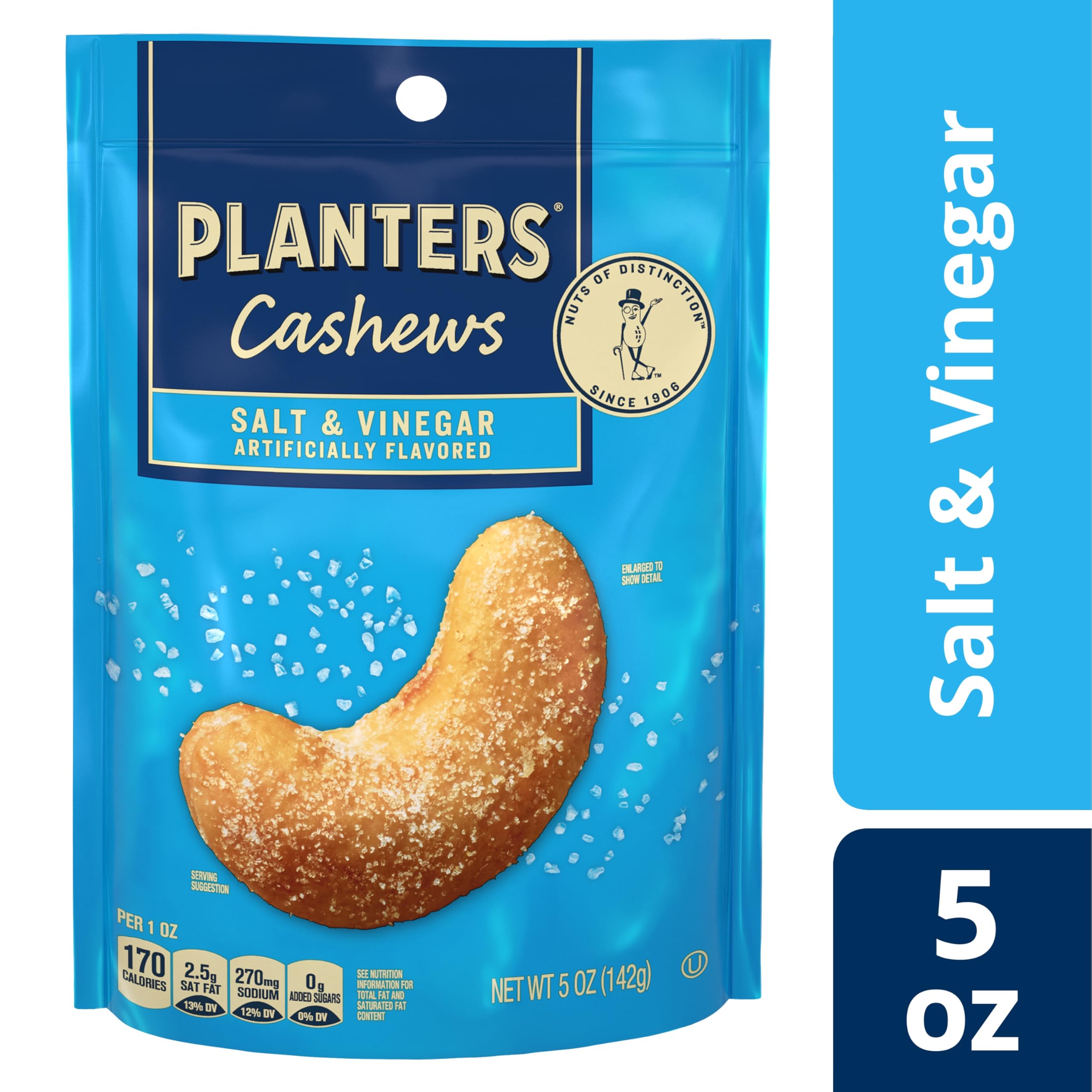 PLANTERS Cashews Dill Pickle - Trail Mix Snack Packs - Snacks with Dill Pickle, Snack Pack, Party Trail Mix, 5 Oz Bag, Pack of 1