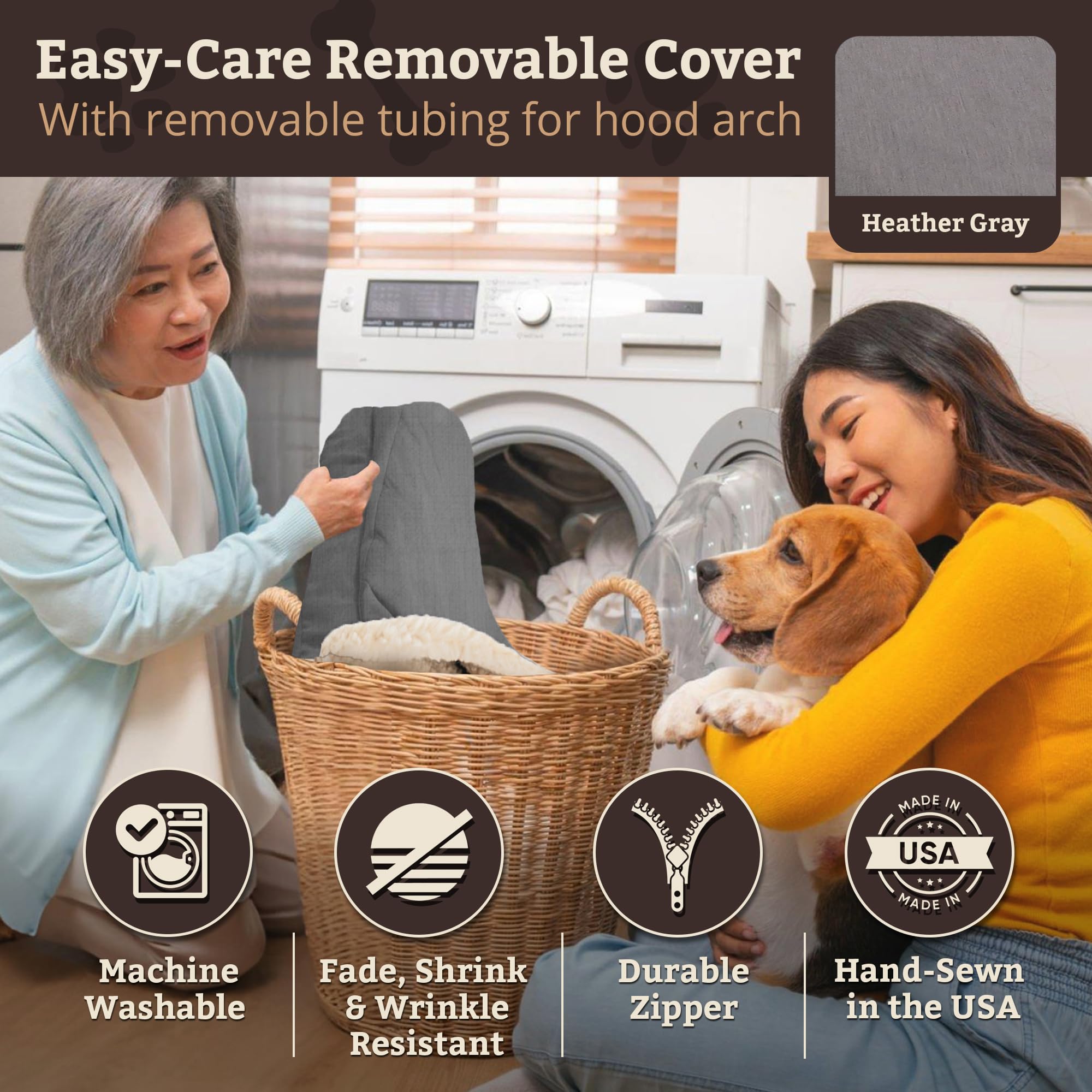 Snoozer Cozy Cave Dog Bed - Indoor Dog Bed with Cover Cave, Covered Calming Burrow for Small Sized Pets with Blanket Attached, Enclosed, Removable Washable Cover - Small, Navy