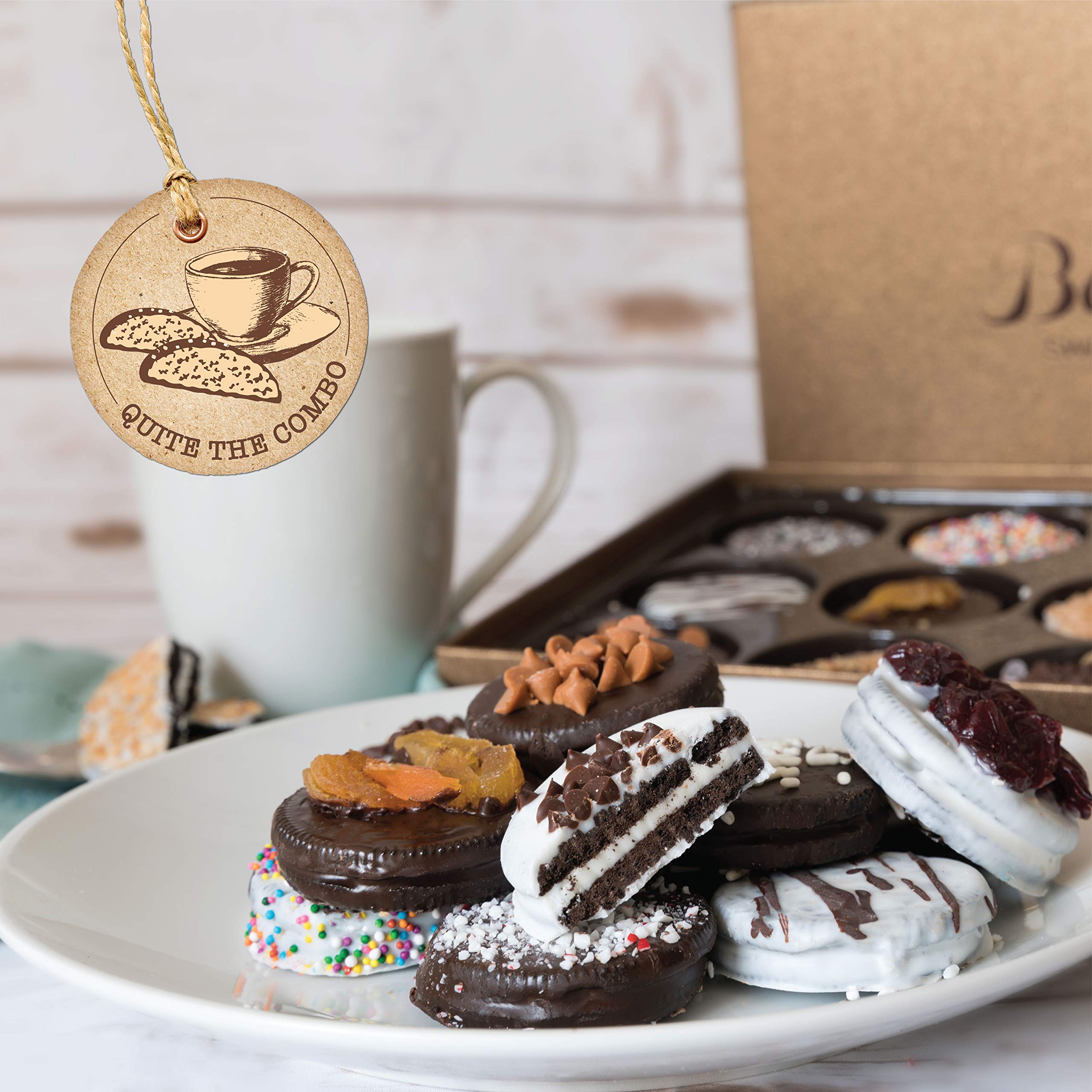 Barnetts Fathers Day Gift Basket, 12 Chocolate Covered Cookies Gourmet Candy Box Baskets for Dad, Men, Husband, Father, Grandfather, Son, Brother, Prime Food Delivery, Gifts for Him