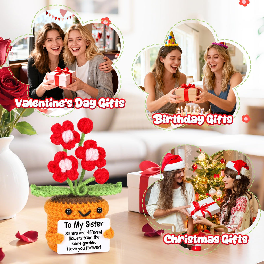 Agantree art Grandma Gifts for Grandma Birthday from Granddaughter Grandson – I Love You Crochet Flower Decor Grandparents Day Christmas for Great Grandma Gigi Nana