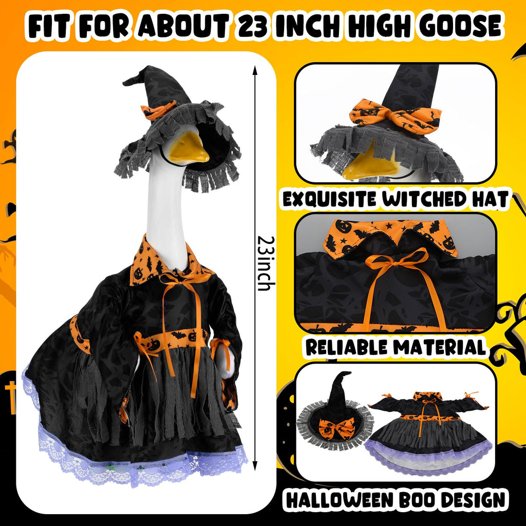 Suzile Fall Maple Porch Goose Outfit Autumn Goose Clothes for 23 Inch Cement or Plastic Geese Costume for Yard Lawn Outdoor Garden Patio Concrete Duck Statue Dress Thanksgiving Party Holiday Decor