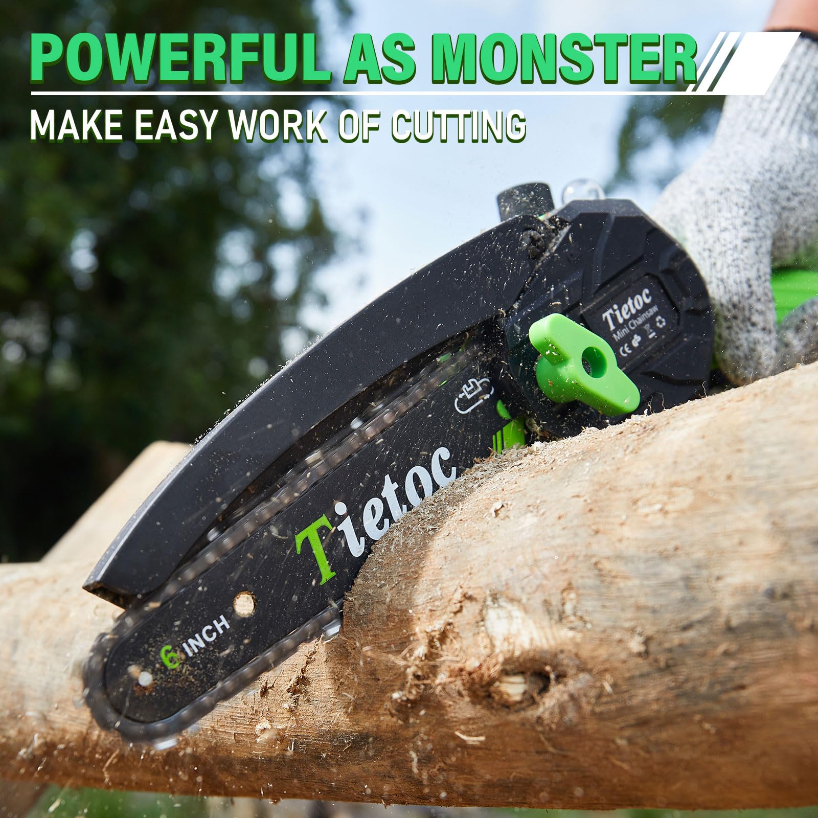 Tietoc Chainsaw 6 Inch Mini Electric Chainsaw Cordless Battery Powered, Hand Held Saw for Wood/Trees Trimming, Tools for Household and Garden, Chain Saw Gift for Men Dad Husband Fathers Gardener 2026