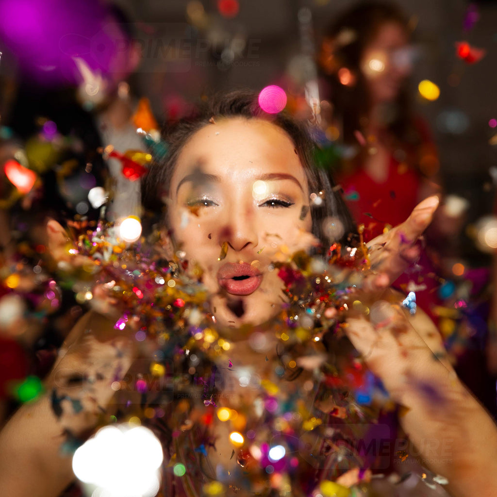 PrimePure Confetti Cannon Party Poppers - Gold Star Confetti Poppers - 2 Pack - Make It Rain Gold Glitter Stars Party Cannons Pop Gun for Birthday, Wedding, Graduation, Celebration, Events, Pranks