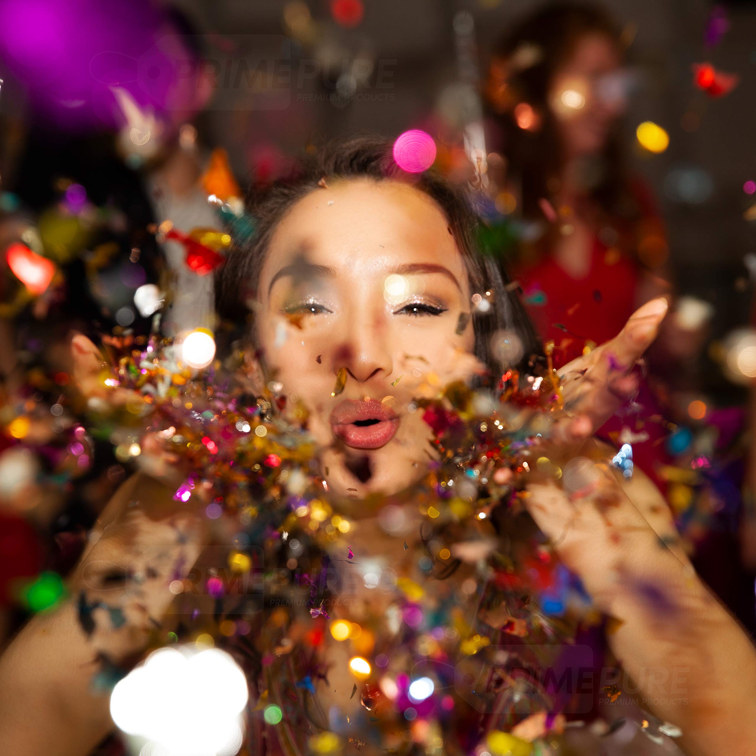 PrimePure Confetti Cannon Party Poppers - Gold Star Confetti Poppers - 2 Pack - Make It Rain Gold Glitter Stars Party Cannons Pop Gun for Birthday, Wedding, Graduation, Celebration, Events, Pranks