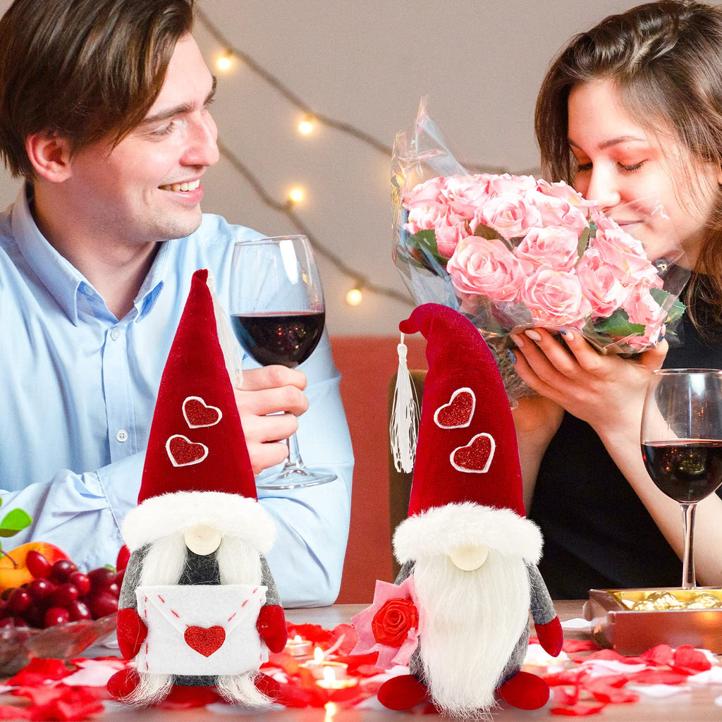 Valentines Day Decor - Valentines Day Decorations - Valentine Couple Gnomes Decorations for Home, Office - Valentine's Gifts for Her, Wife, Women, Girlfriend - Romantic Anniversary Vday Wedding Gift