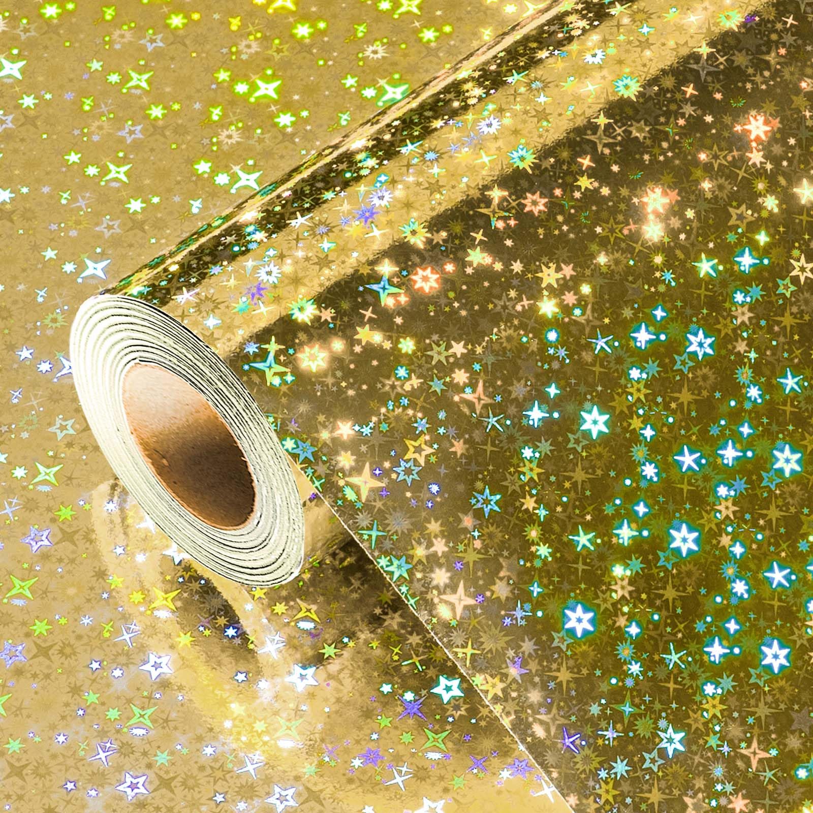 Burymento Black Wrapping Paper Roll, Metallic Holographic Stripe Gift Wrap for Birthday, Valentines, Mothers day, Graduation, Wedding, Fathers day, Baby Shower, Christmas (17 IN x 32.8 FT)