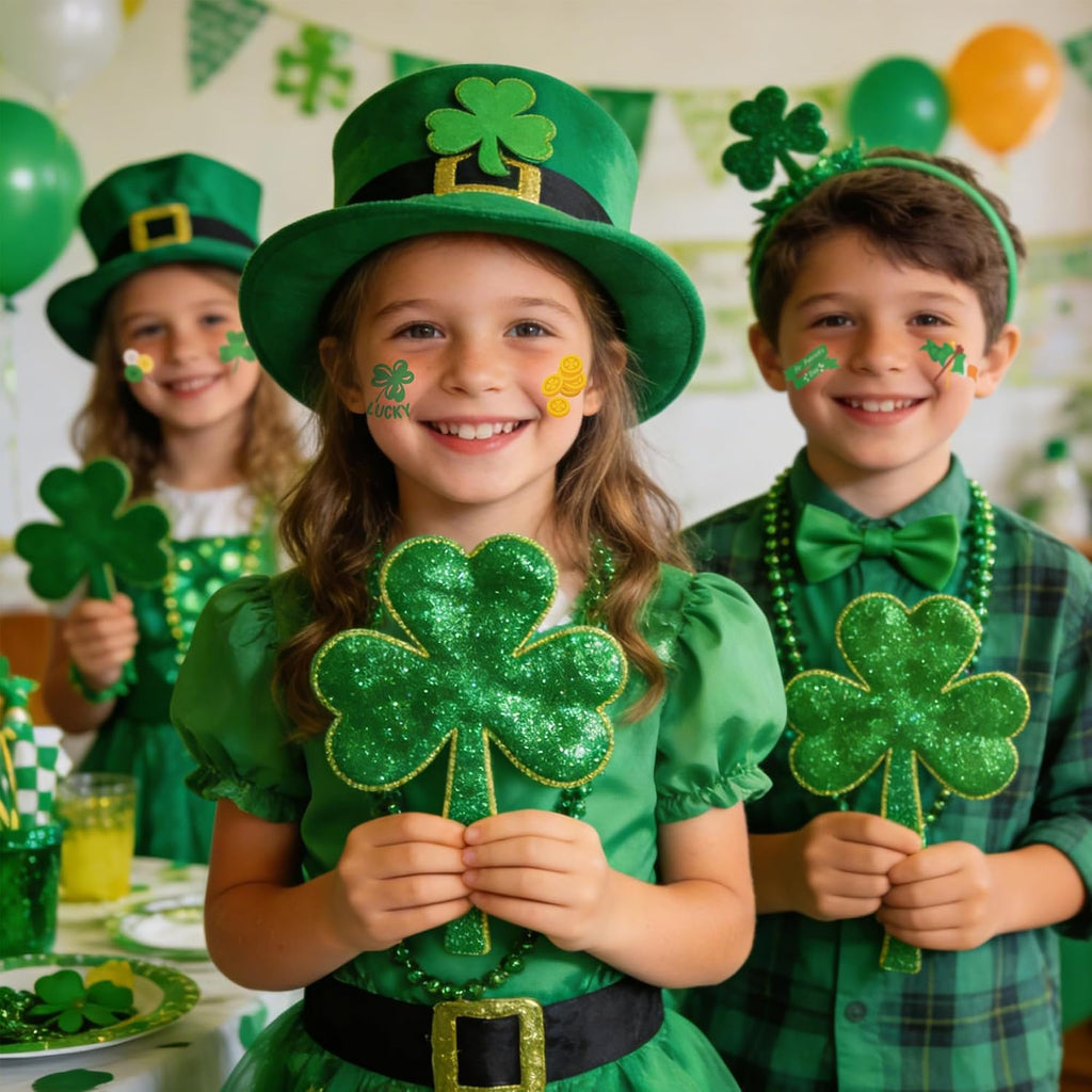 MDDRUIQI 150 Pack St Patricks Day Tattoos - St Patricks Day Accessories - St. Patricks Day Shamrock Decorations Gifts for Kids Stickers Games Toys Crafts Party Favors | St Patricks Day Shirt Women