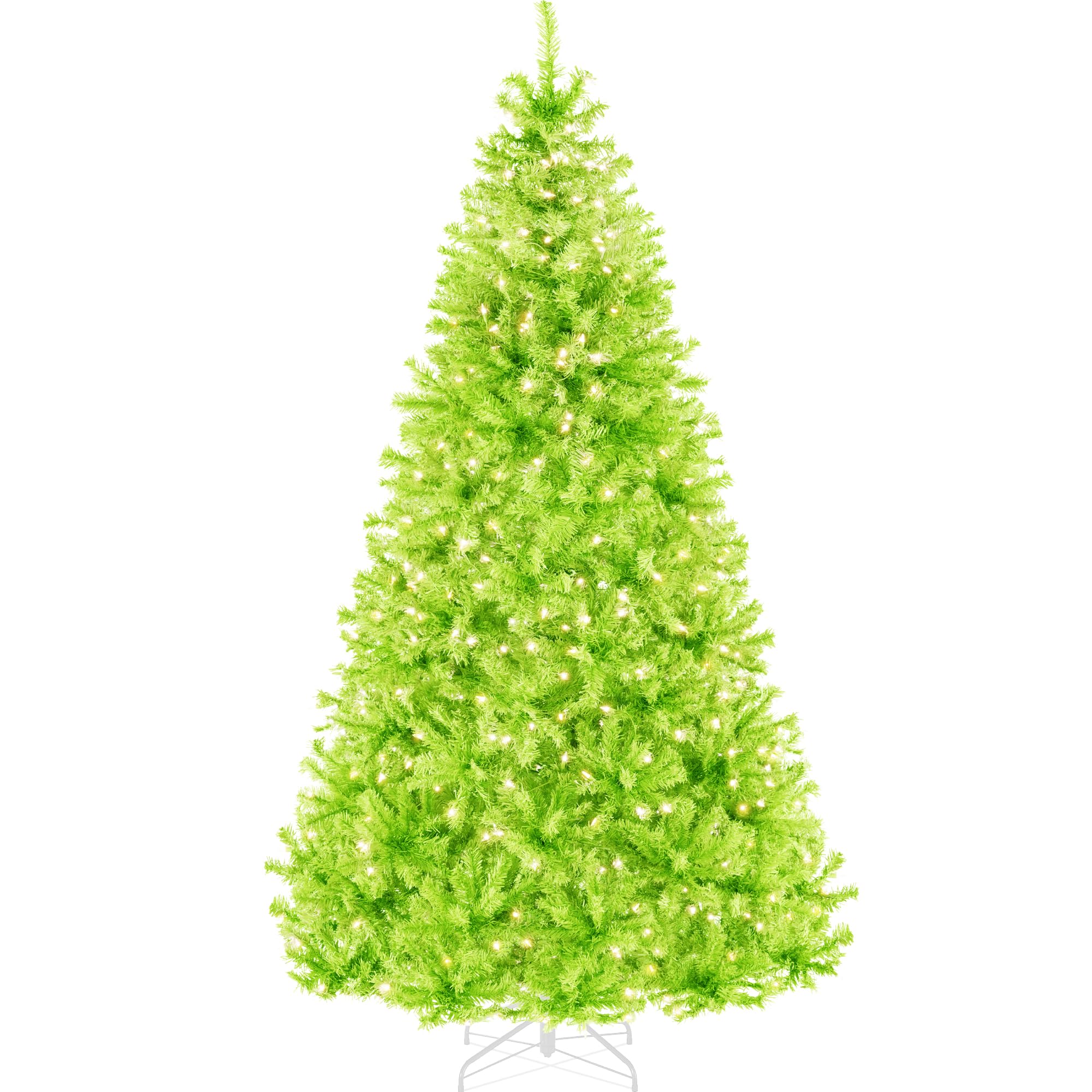 Best Choice Products White Christmas Tree 6ft Pre-Lit Artificial Pine Tree Premium Holiday Decoration w/Warm White Lights, Stand, Easy Assembly