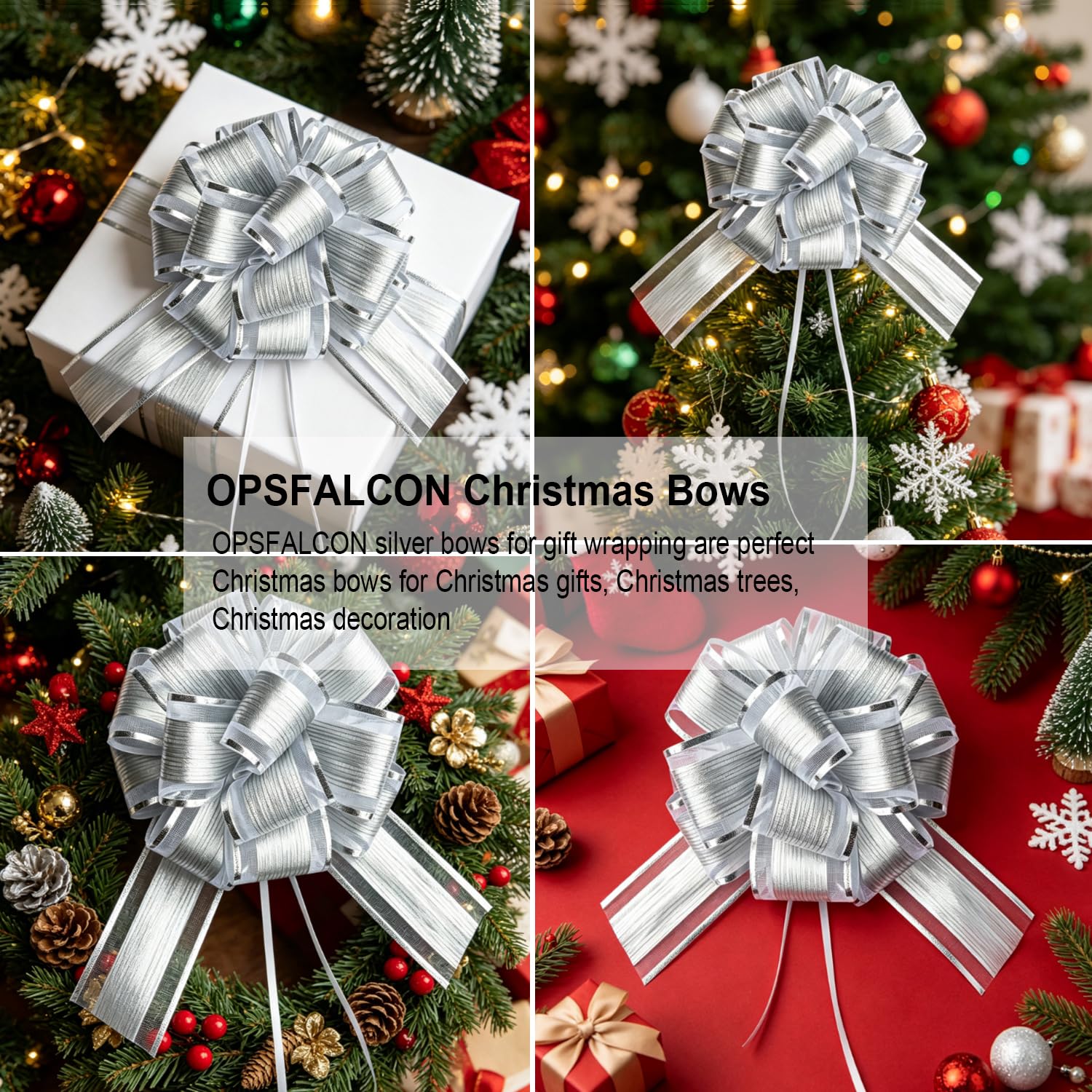 6 PCS Large Pull Bows, Gift Wrapping Bows, Gift Wrapping Ribbon Pull Bows Gift Bows for Wedding, Birthday, Christmas, Valentine's Day, Gift Baskets, Party, Presents Decor, Holiday Decor (Blue)