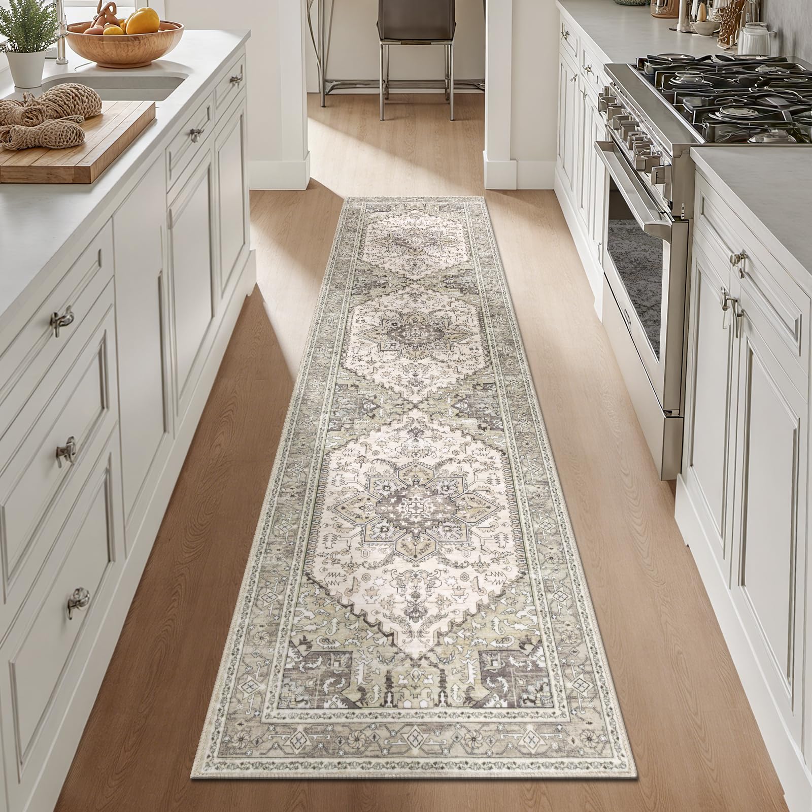 Yamaziot Christmas Kitchen Rugs Sets of 3, Non Slip Kitchen Mats for Floor with Rubber Backing, Holiday Christmas Snowflake Runner Rug Decor Home Decorations for Kitchen, Laundry Room, Hallway