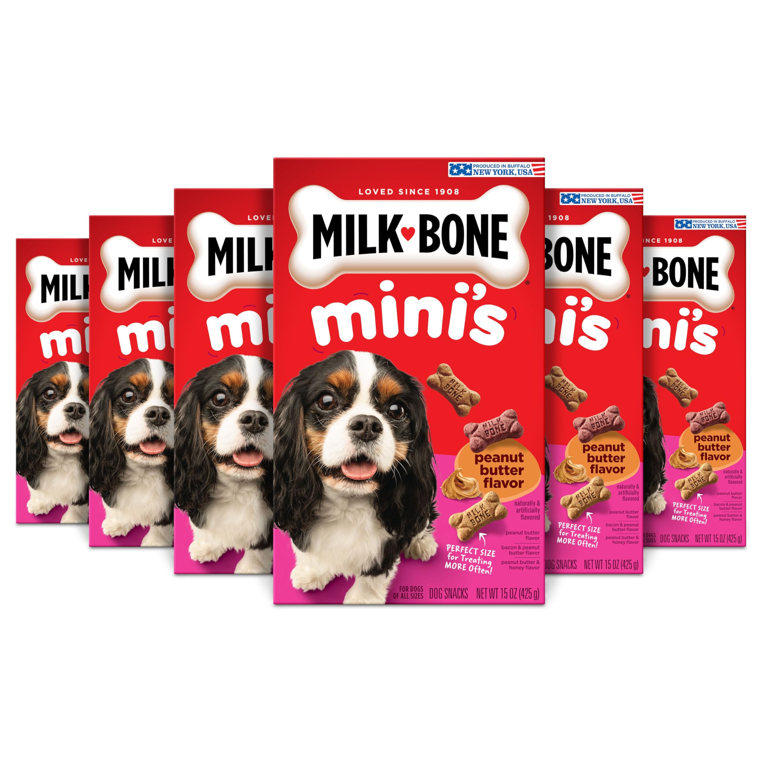 Milk-Bone Flavor Snacks Mini’s Dog Biscuits, Flavored Crunchy Dog Treats, 36 Oz. Canister