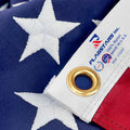 American Flag Durable Nylon 3x5 Ft Outdoor Heavy Duty,100% Nylon fabric made in the USA ,Longest Lasting Non Fading American Flags for Outside 3x5,Waterproof Embroidered American Flag, All Weather US Flags Use Outdoor High Wind,Tear Proof America Flag Sew