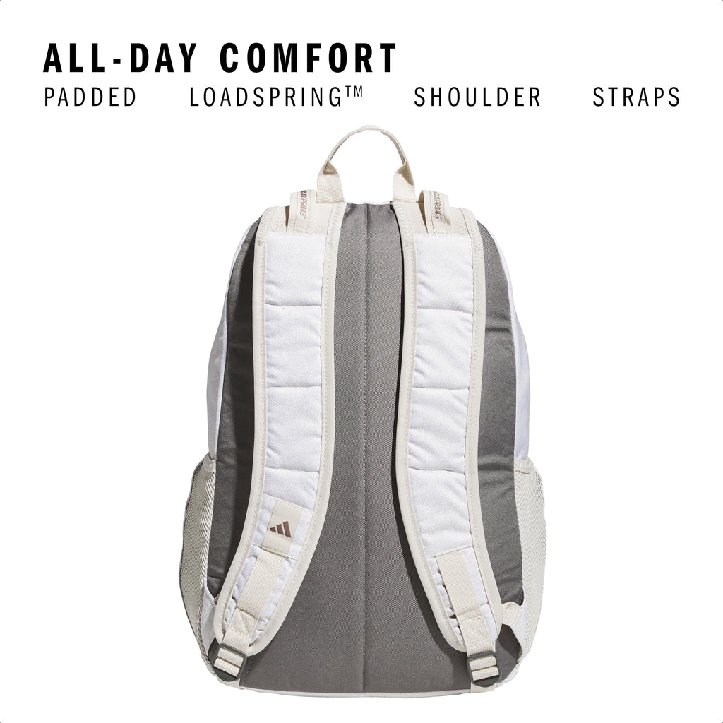 adidas Excel 7 School Backpack for Laptop, Gym and Travel, 34L, Twill White/Black/7.5, OSFA