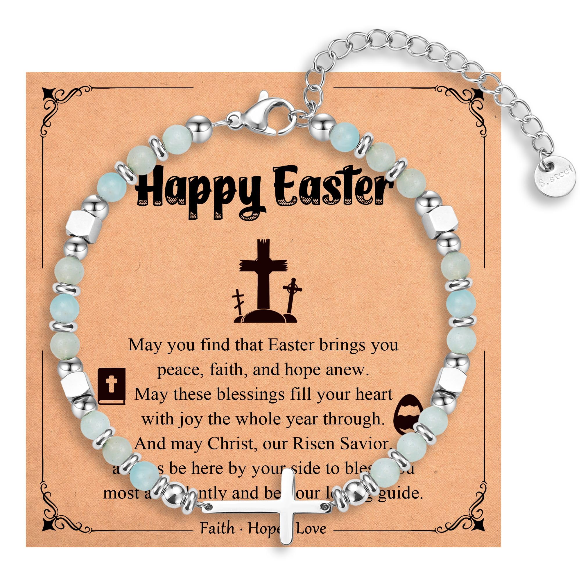 Religious Cross Bracelet for Women Girls, Christian Gifts for Daughter Granddaughter Sister in Christ Friend Niece on Birthday Christmas Easter Valentines Day Graduation