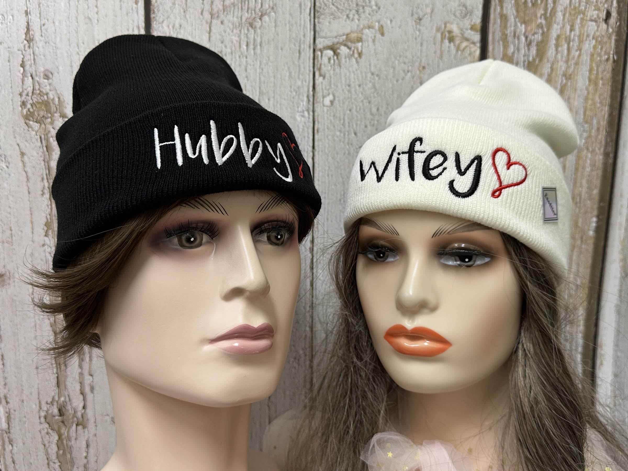 Mr Mrs Grandpa Grandma Dad Mom Hubby Wifey Beanie Hats