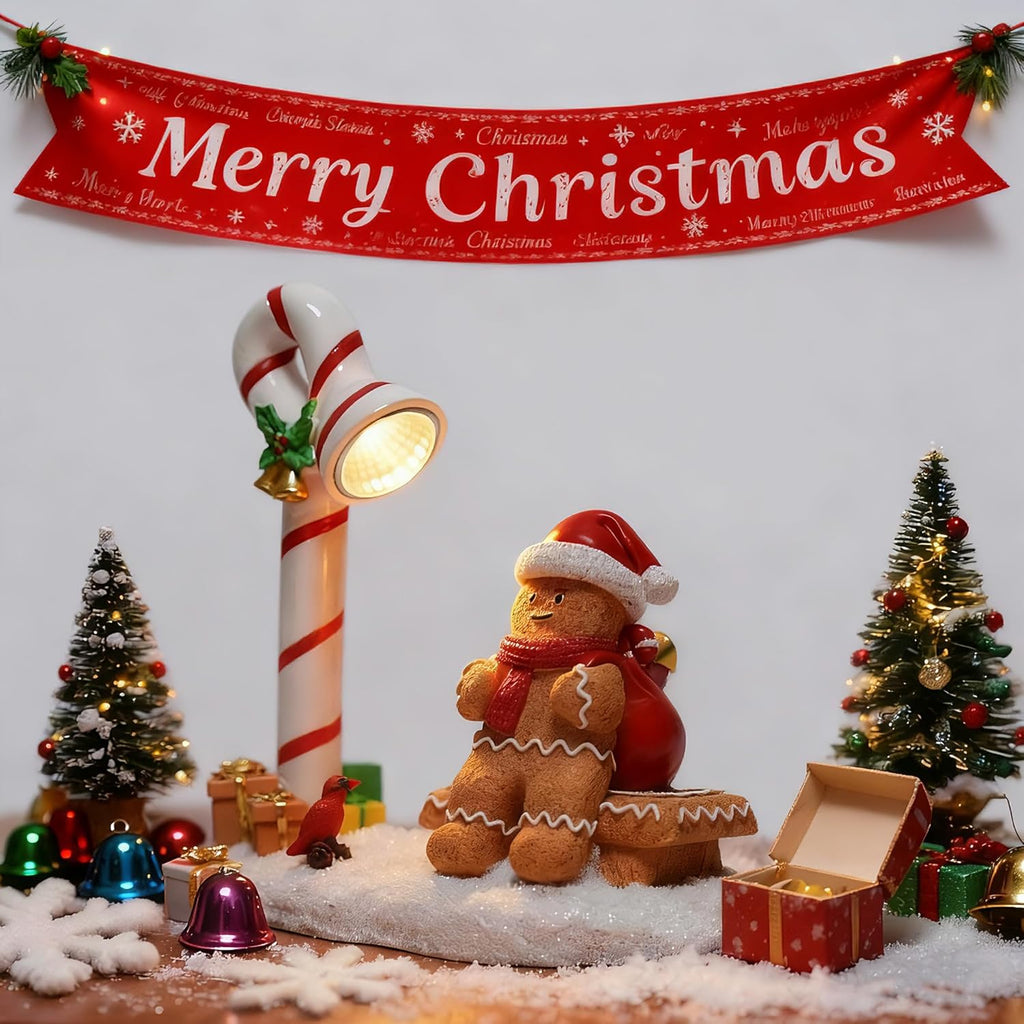 Christmas Gingerbread Man Decorations Indoor Home Decor Christmas Gingerbread Man Figurines Winter for Table Top Centerpiece Fireplace Decor Cute Decoration Gift（GB）