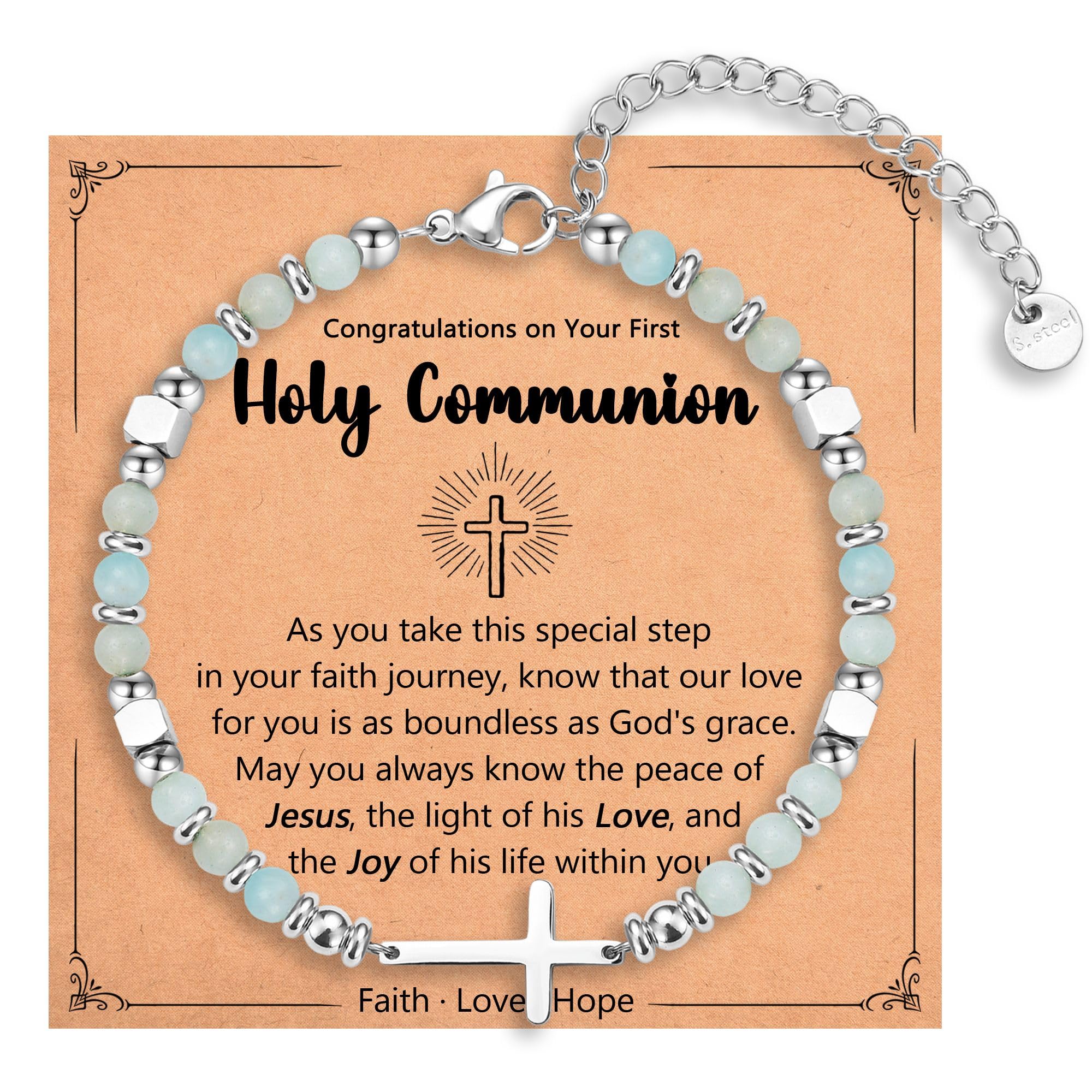 Religious Cross Bracelet for Women Girls, Christian Gifts for Daughter Granddaughter Sister in Christ Friend Niece on Birthday Christmas Easter Valentines Day Graduation