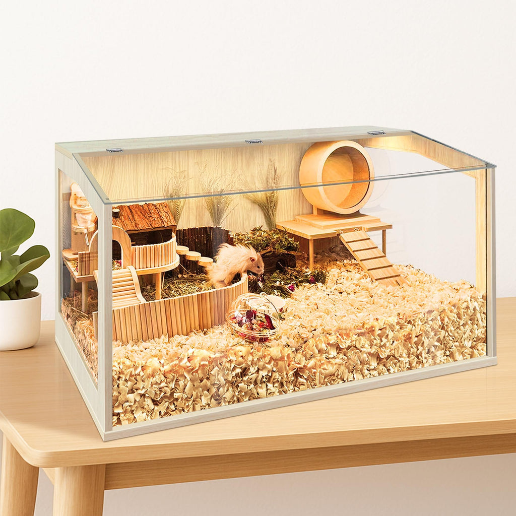Hamster Cage Chewproof, Large Hamster Cages and Habitats, Openable Top with Acrylic Sheets, Solid Built