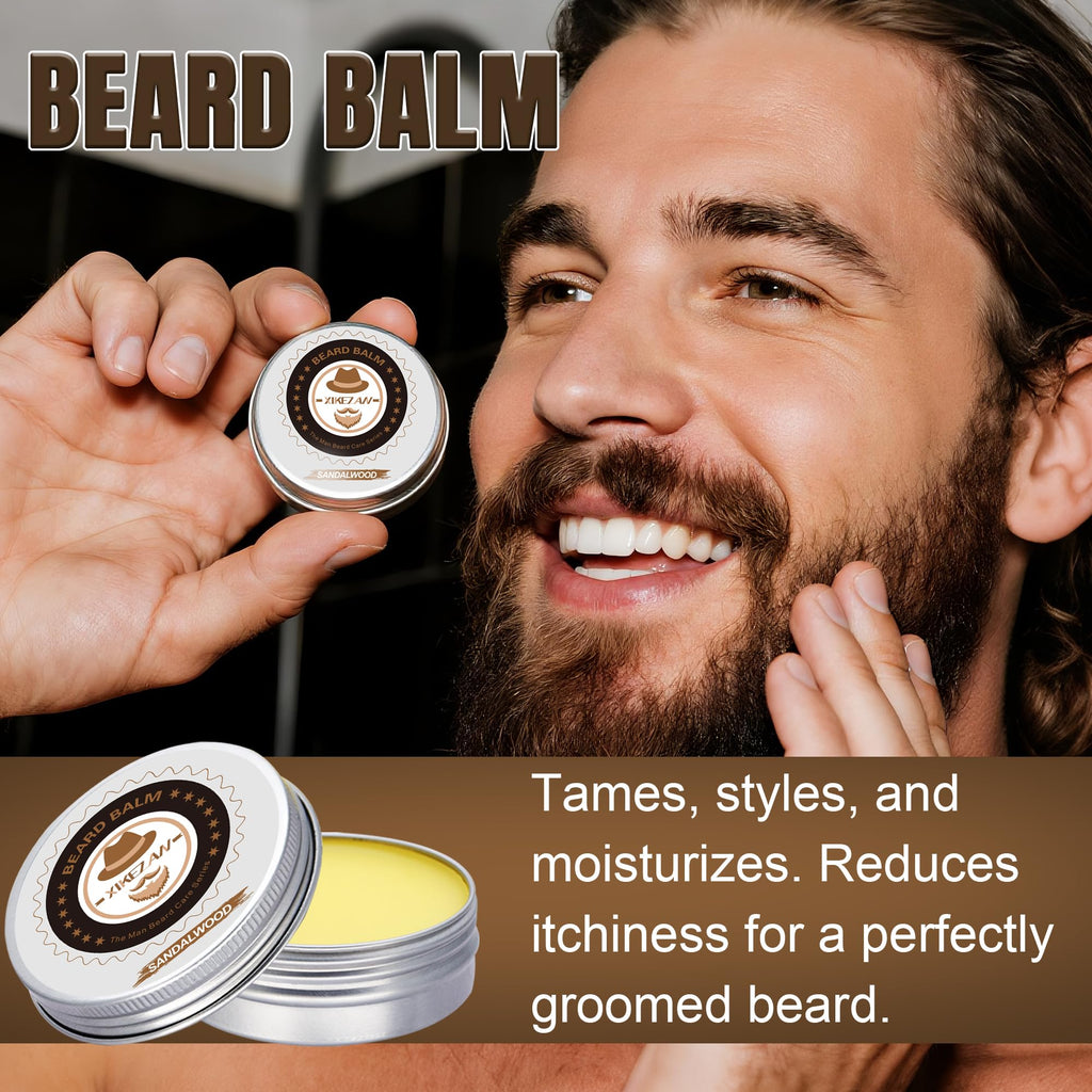 XIKEZAN Fathers Day Gifts for Dad Husband,Beard Kit for Men Grooming & Care w/Beard Conditioner, Wash,Oil,Balm,Birthday Valentines Easter Gifts for Mens Him Boyfriend Christmas Stocking Stuffers